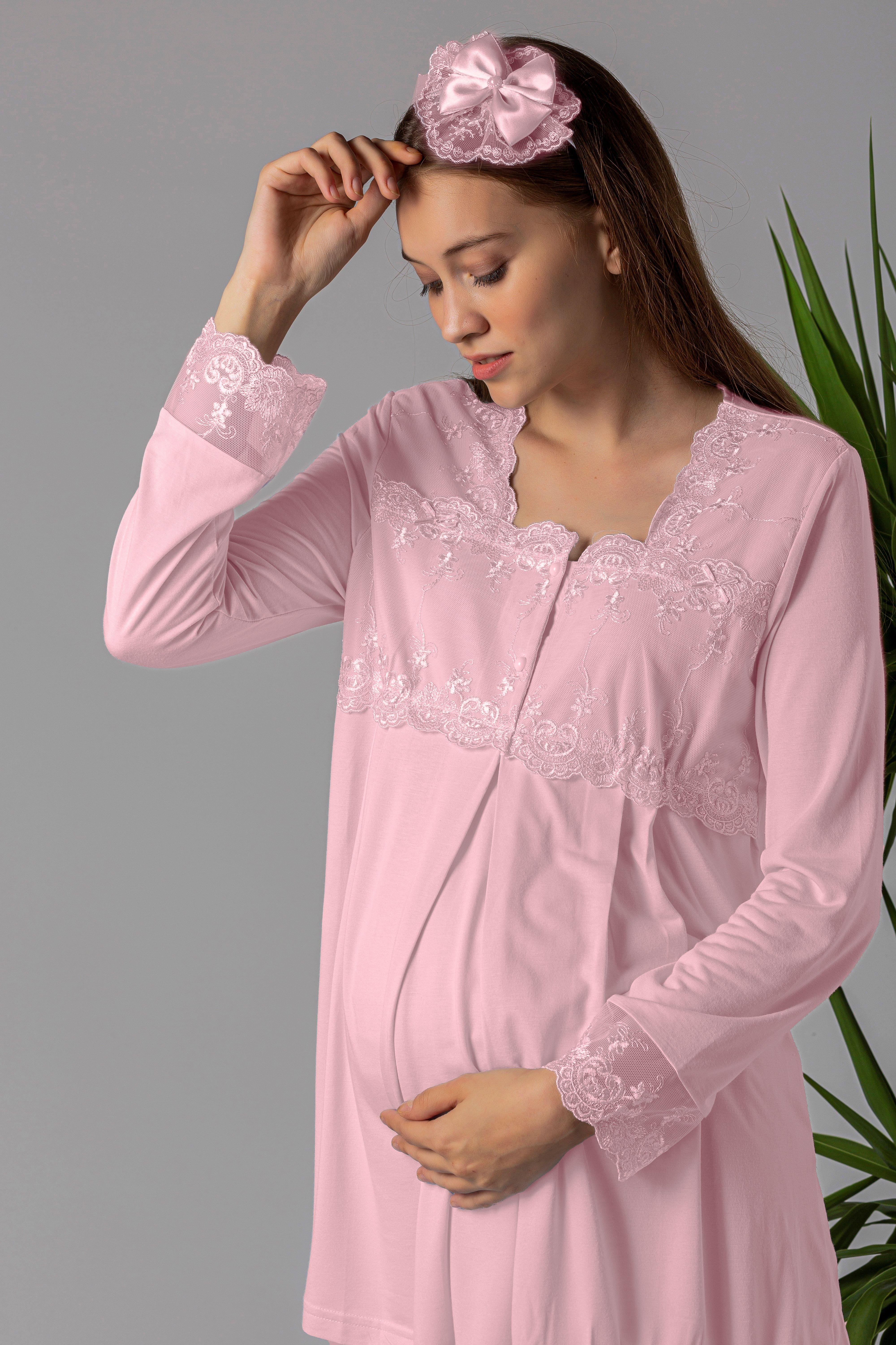 Effortt 22403 Pembe Hamile Lohusa Pijama Takımı