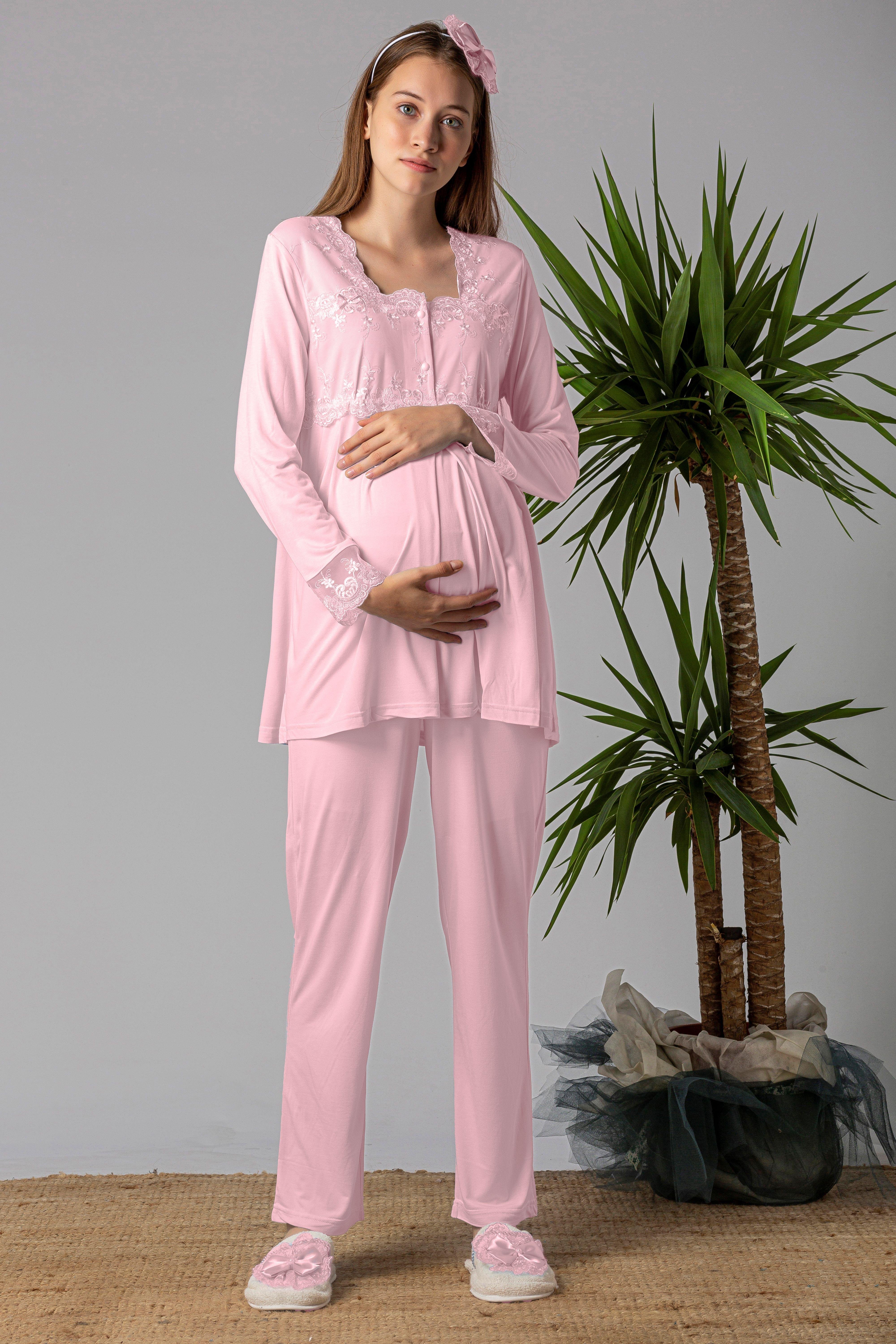 Effortt 22403 Pembe Hamile Lohusa Pijama Takımı