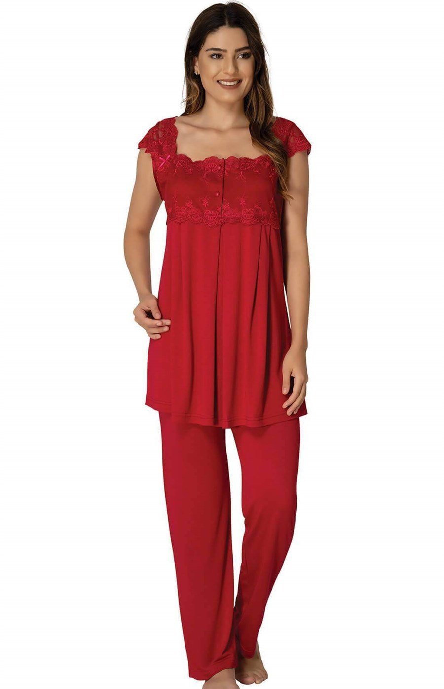 Effortt 2303 Vişne Lohusa Pijama Takımı