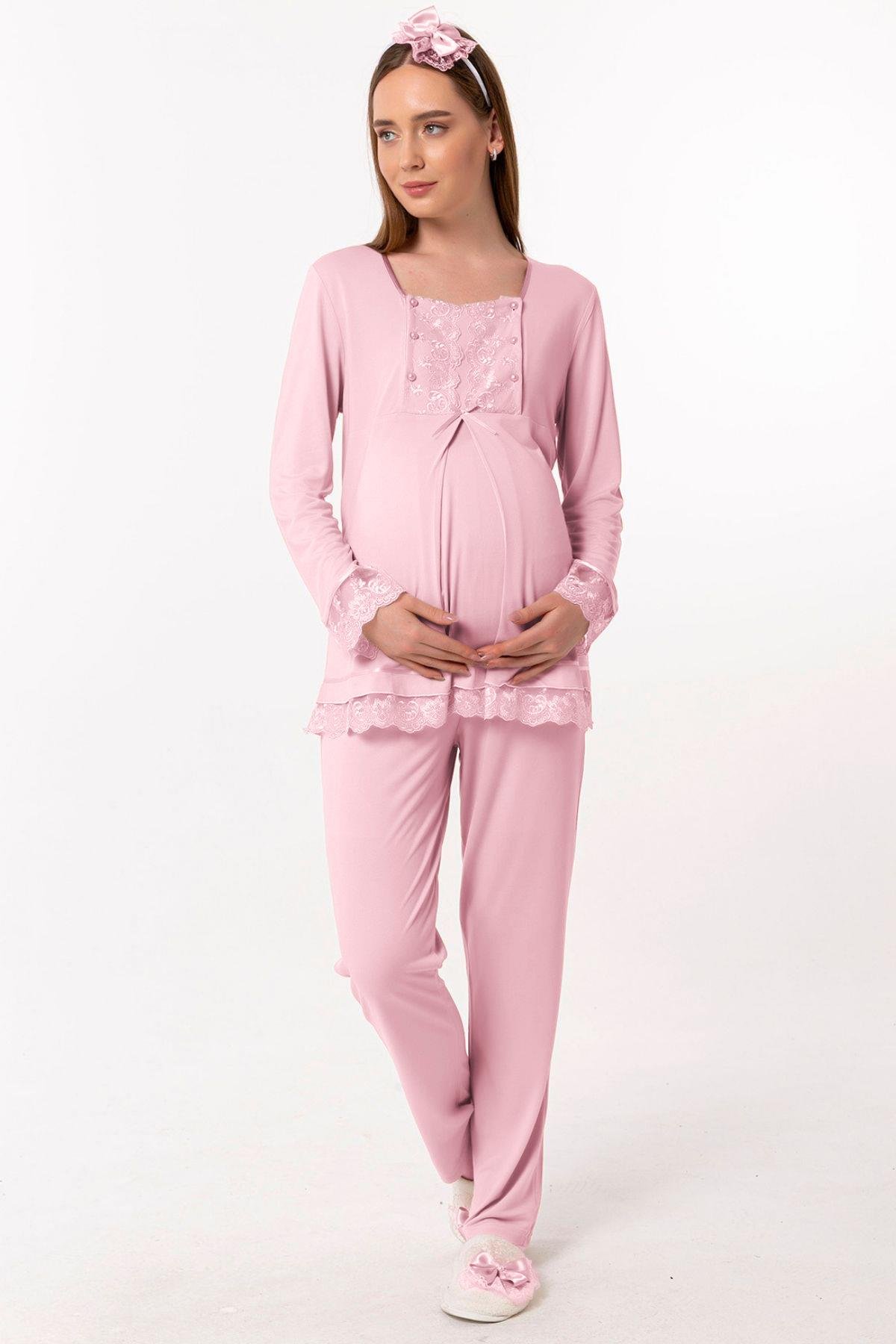 Effortt 23045 Pembe Hamile Lohusa Pijama Takımı
