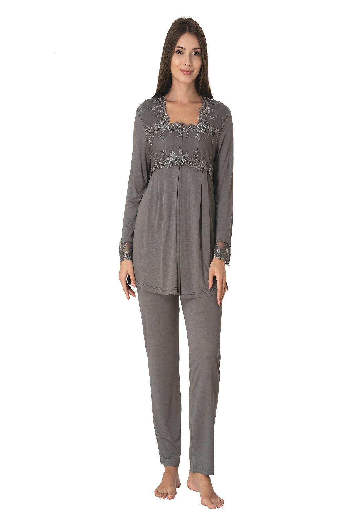 Effortt 2403 Füme Lohusa Pijama Takımı