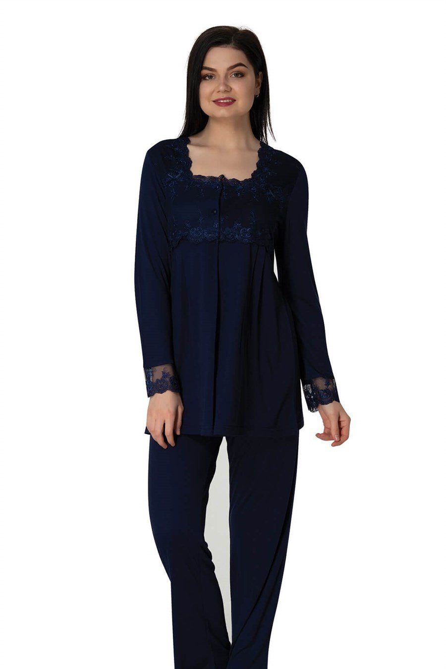 Effortt 2403 Lacivert Lohusa Pijama Takımı