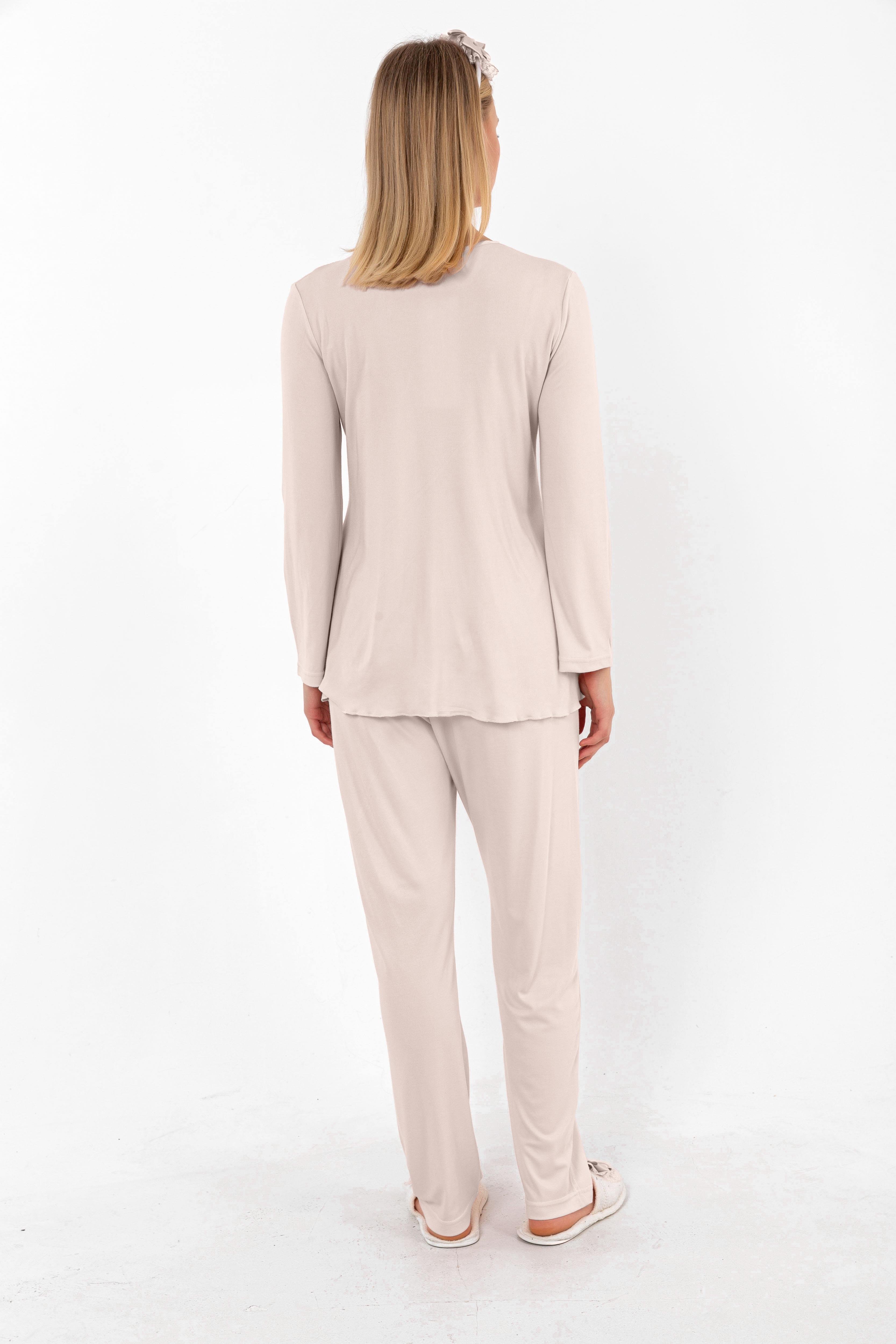 Effortt 24032 Kahverengi Hamile Lohusa Pijama Takımı