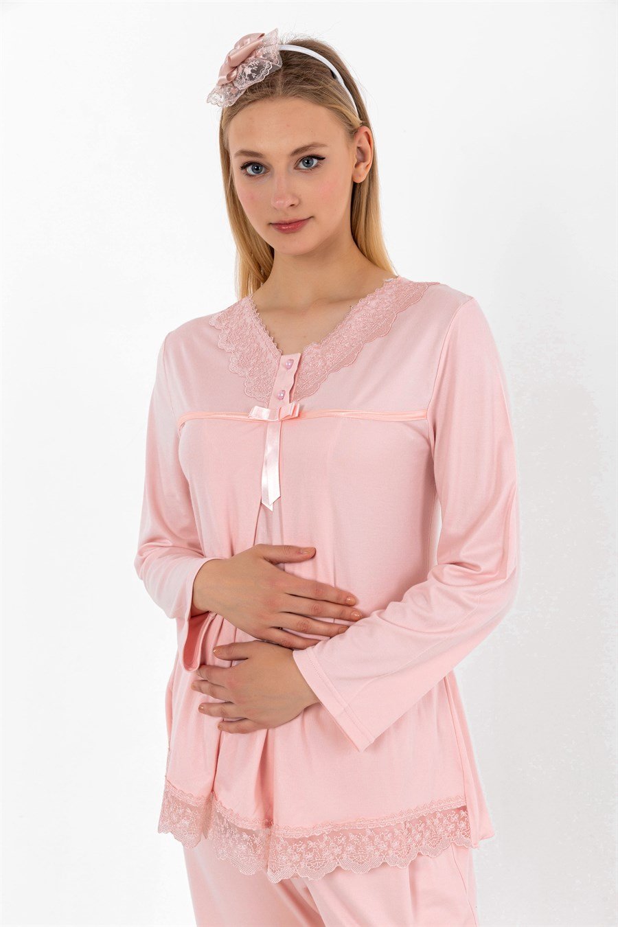 Effortt 24032 Pembe Hamile Lohusa Pijama Takımı