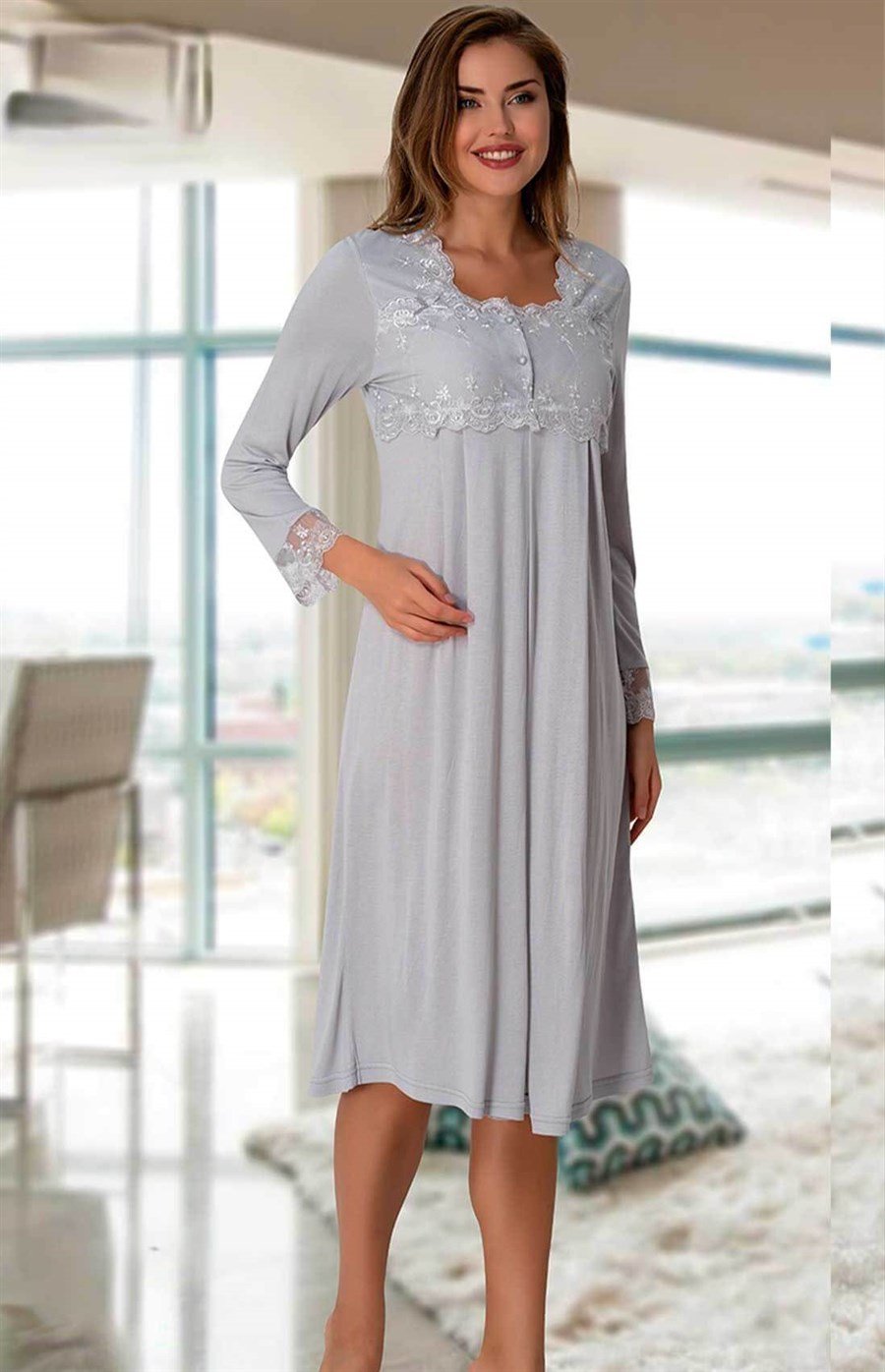 Effortt 2404 Gri Lohusa Gecelik