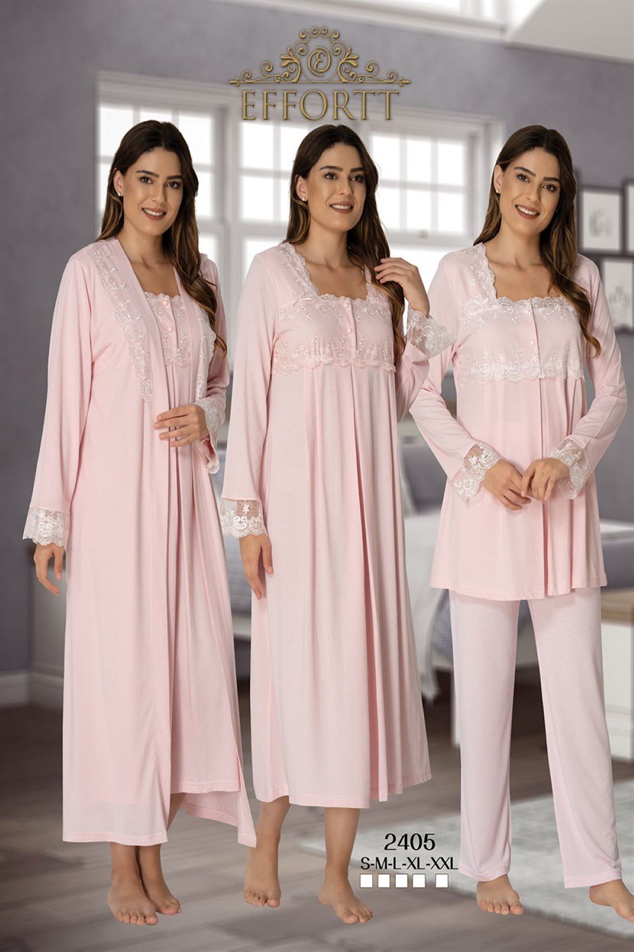 Effortt 2405 Pembe Hamile Lohusa Set