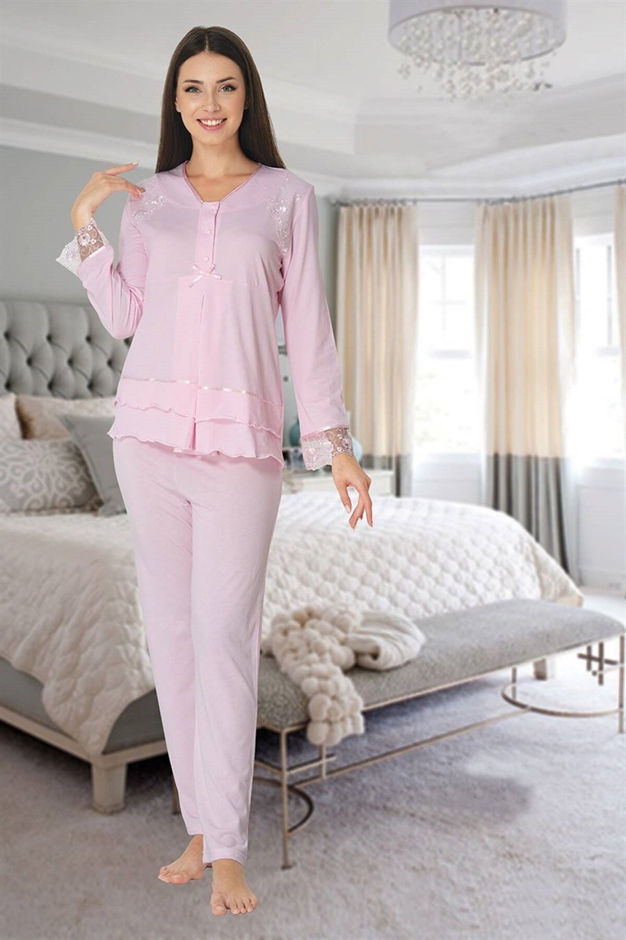 Effortt 2422 Pembe Lohusa Pijama Takımı