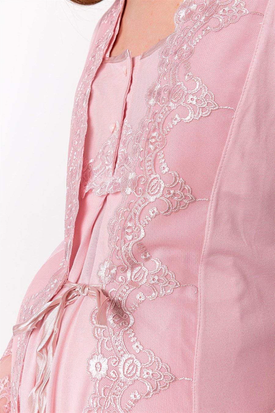 Effortt 25010 Pembe Sabahlıklı Hamile Lohusa Gecelik Takım