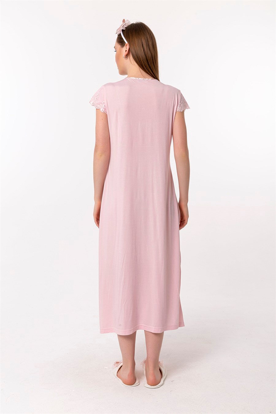 Effortt 25013 Pembe Dantelli Hamile Lohusa Gecelik