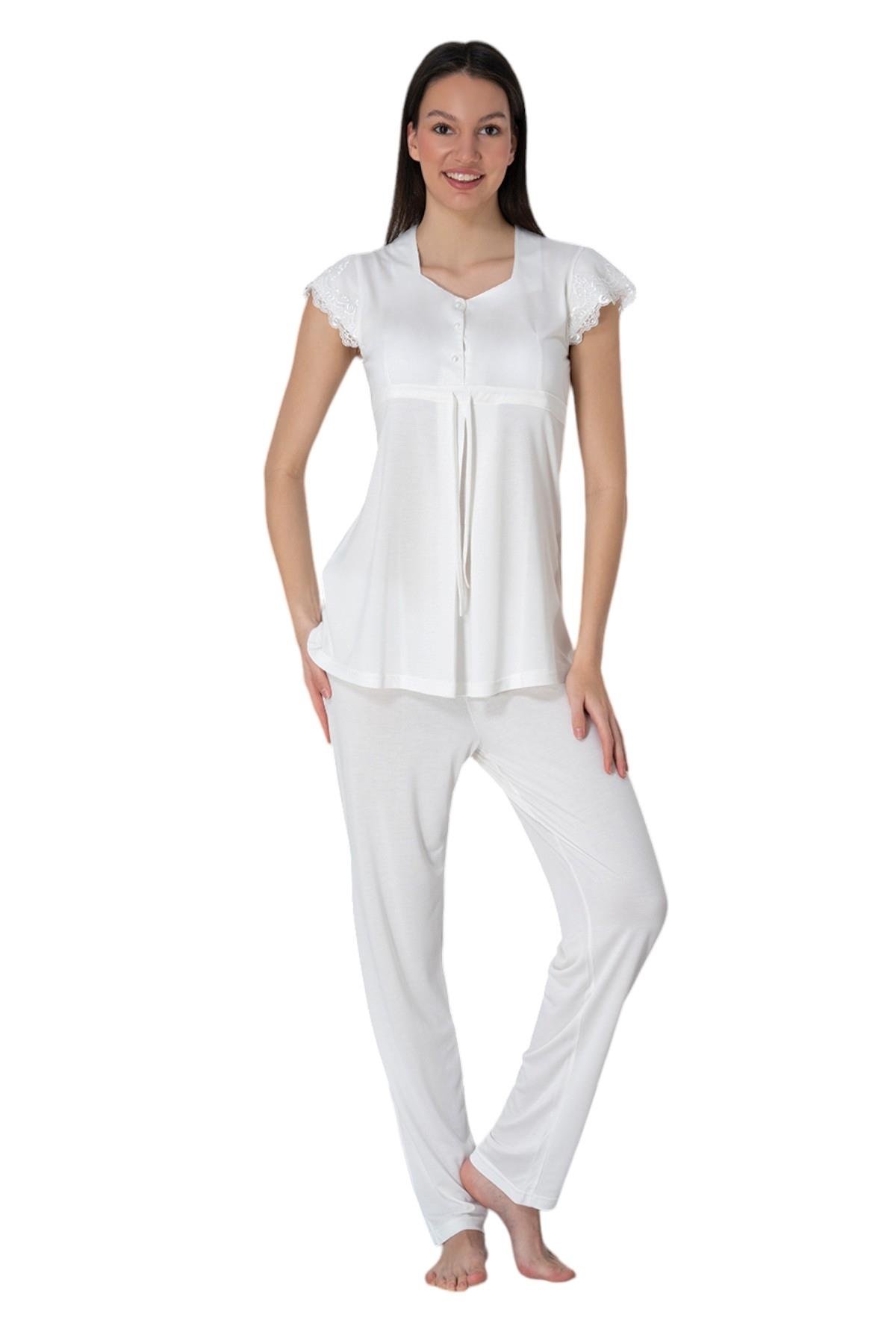 Effortt 2522 Ekru Hamile Lohusa Pijama Takımı