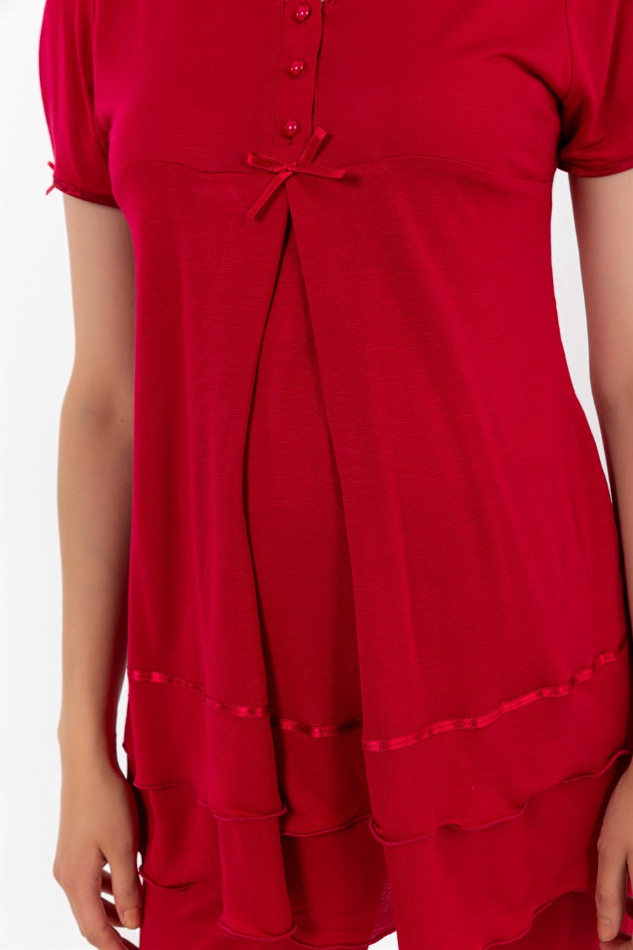 Effortt 28022 Vişne Hamile Lohusa Pijama Takımı