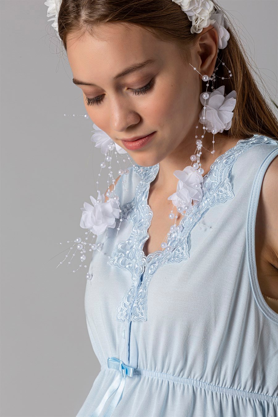 Effortt 28032 Mavi Hamile Lohusa Pijama Takımı