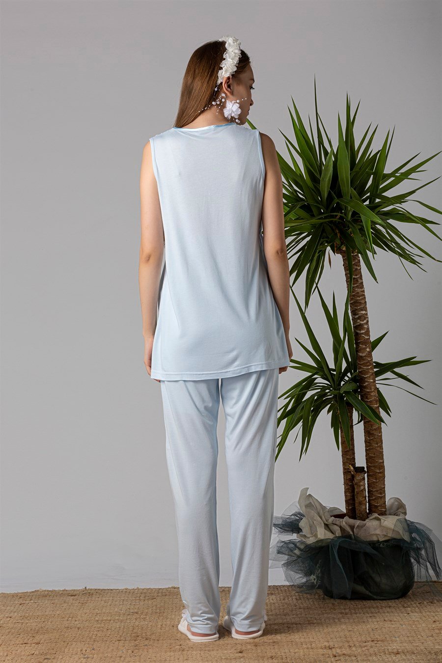 Effortt 28032 Mavi Hamile Lohusa Pijama Takımı