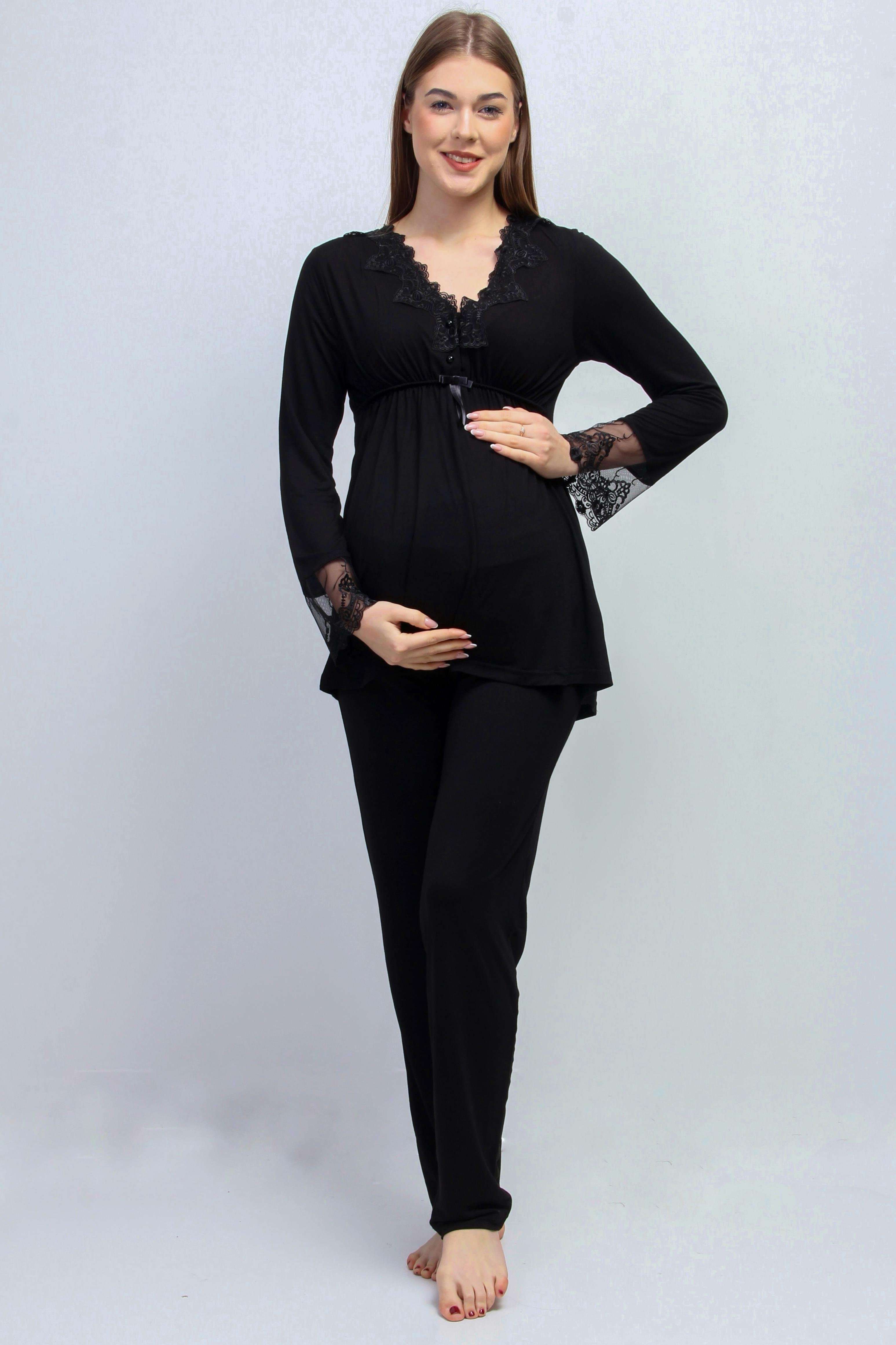 Effortt 28092 Siyah Lohusa Pijama Takımı