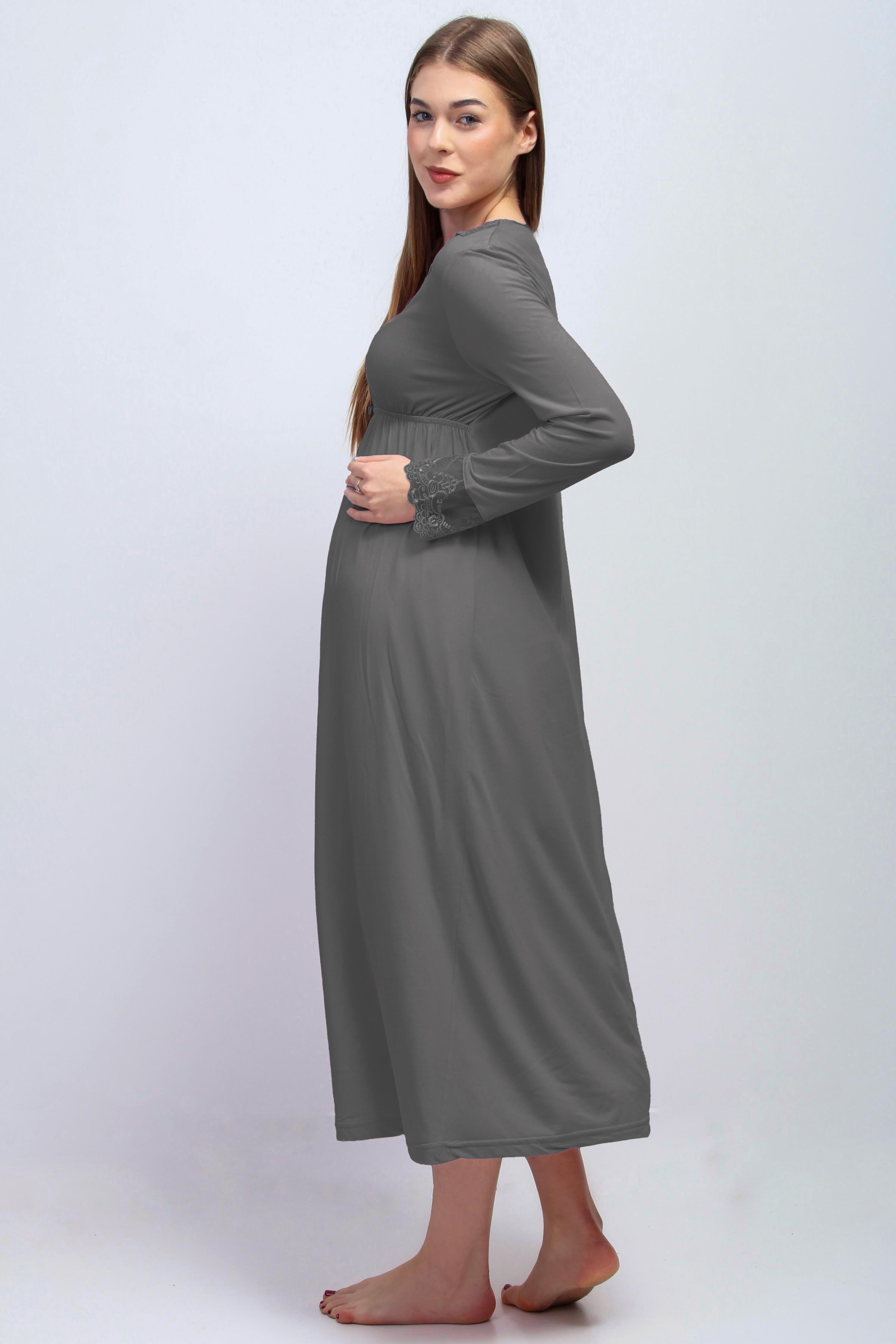 Effortt 28093 Füme Dantelli Lohusa Gecelik