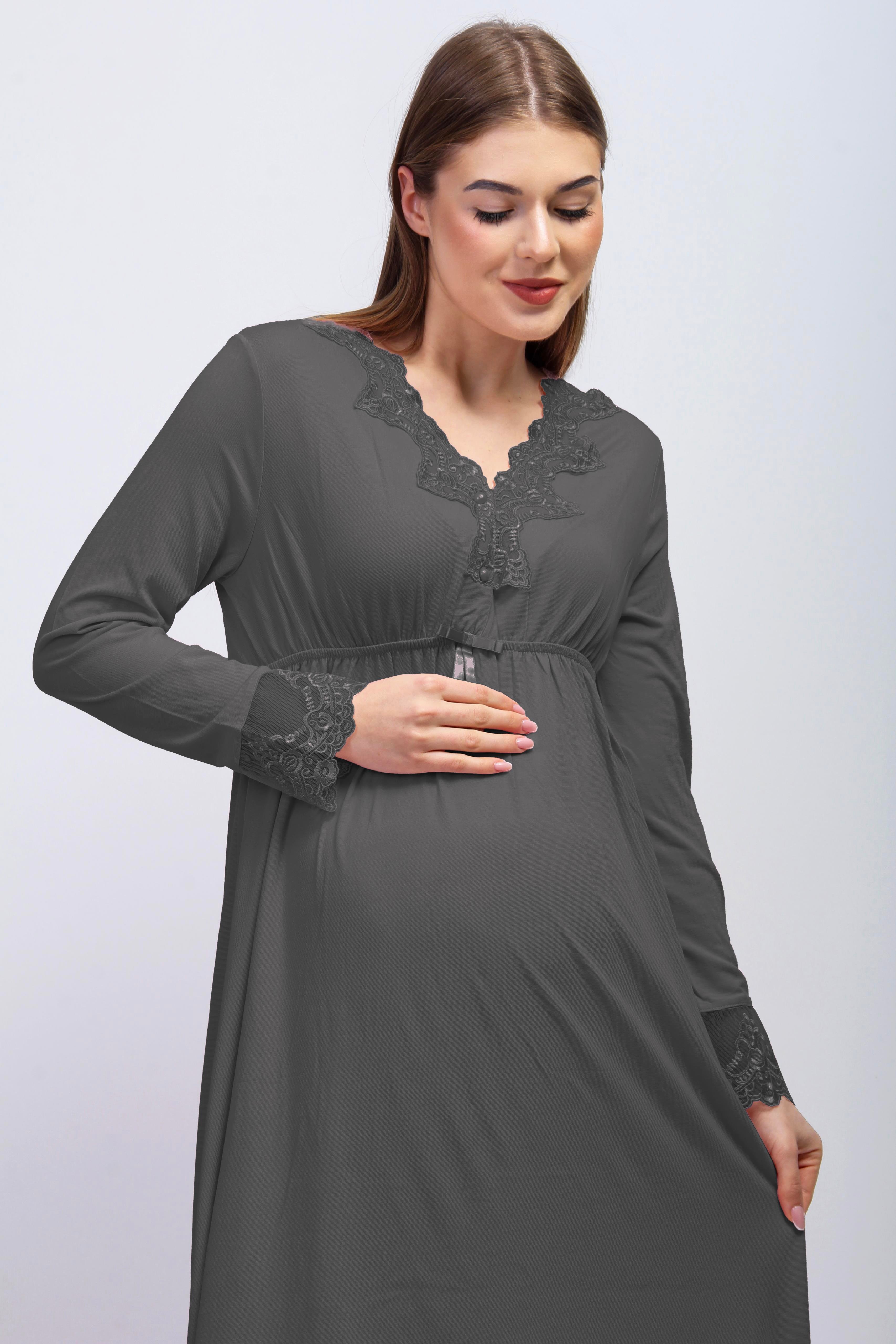 Effortt 28093 Füme Dantelli Lohusa Gecelik