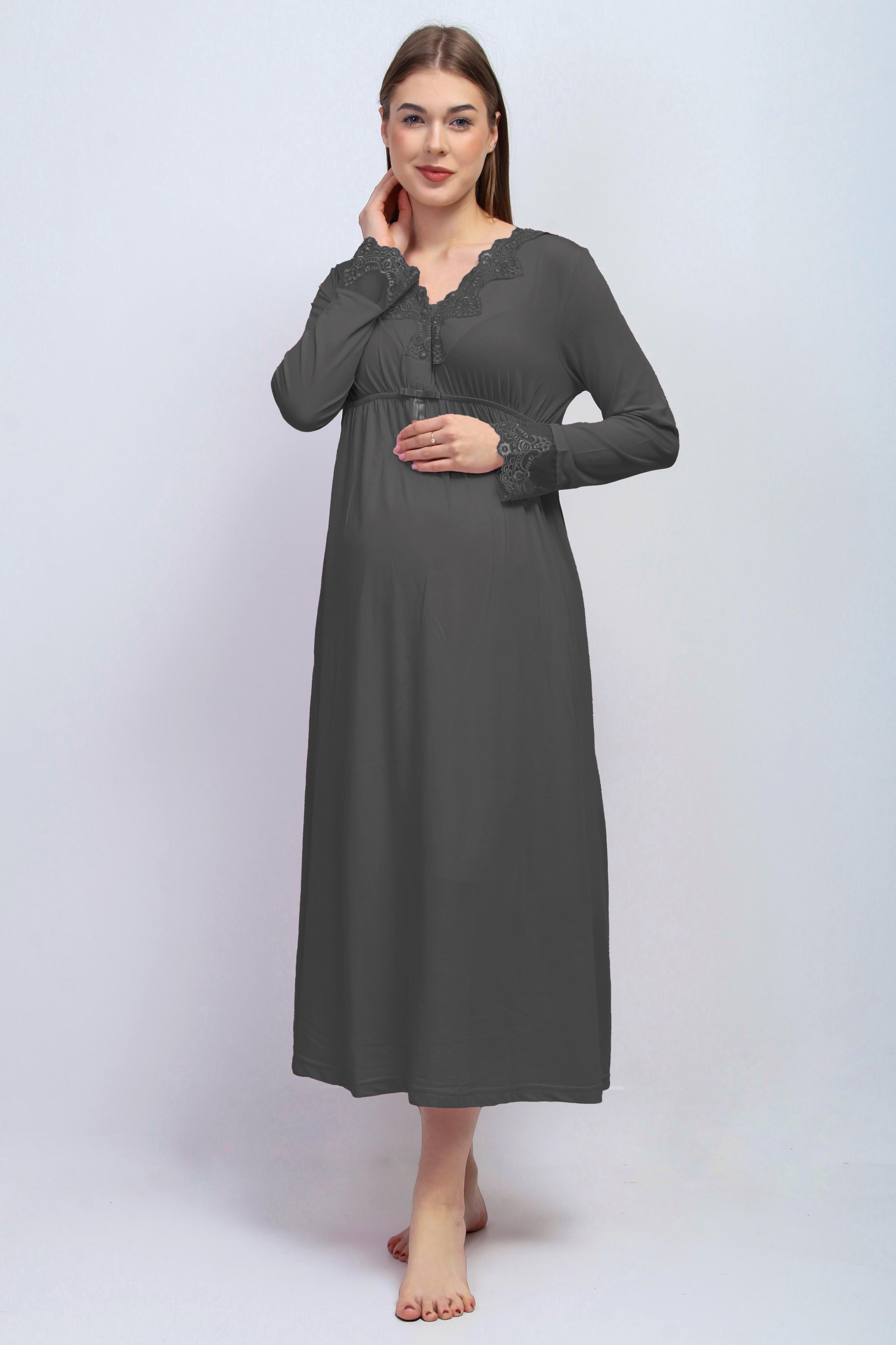 Effortt 28093 Füme Dantelli Lohusa Gecelik