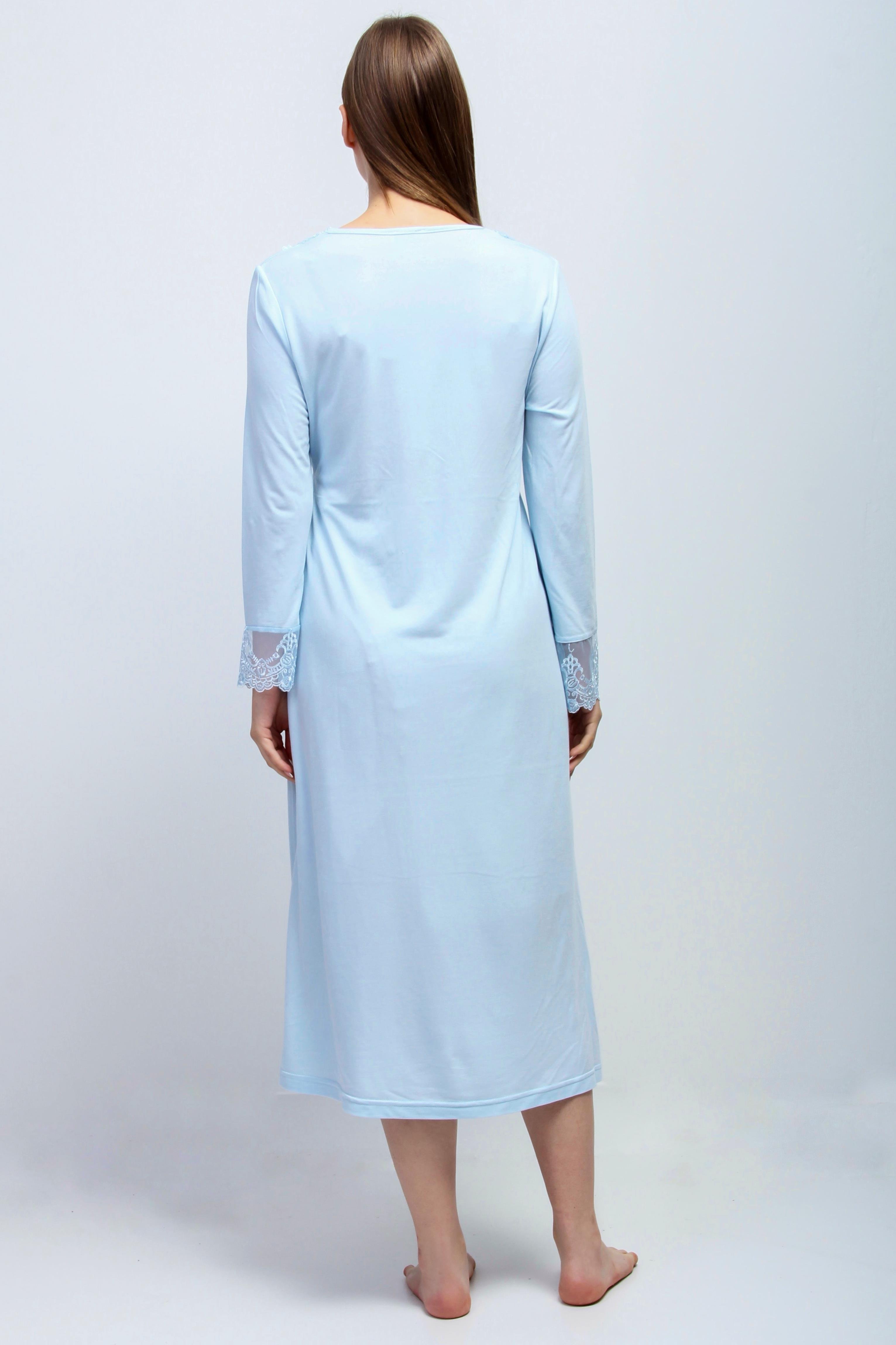 Effortt 28093 Mavi Dantelli Lohusa Gecelik