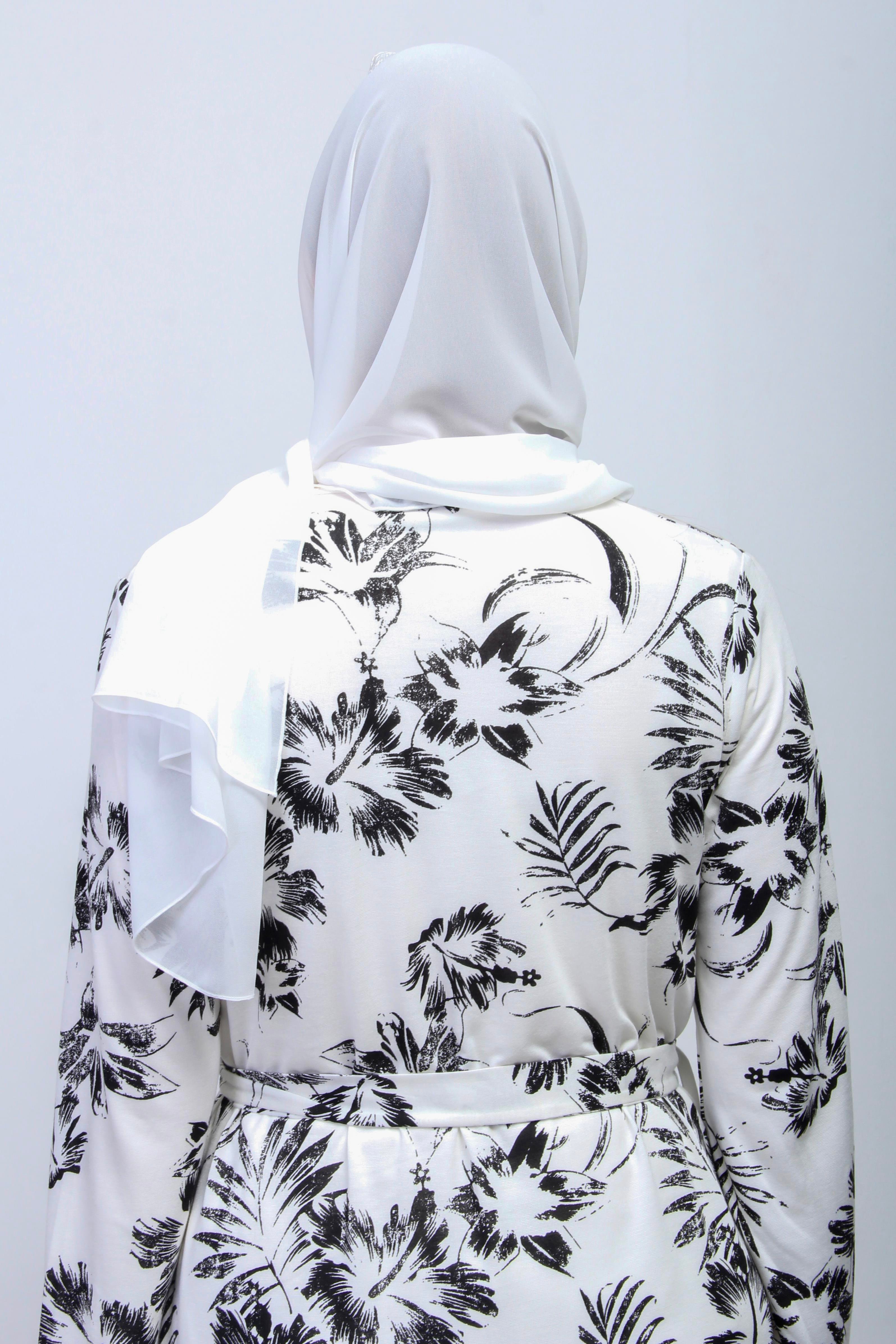 Effortt 28094 Ekru Tesettürlü Sabahlıklı Lohusa Pijama Takımı