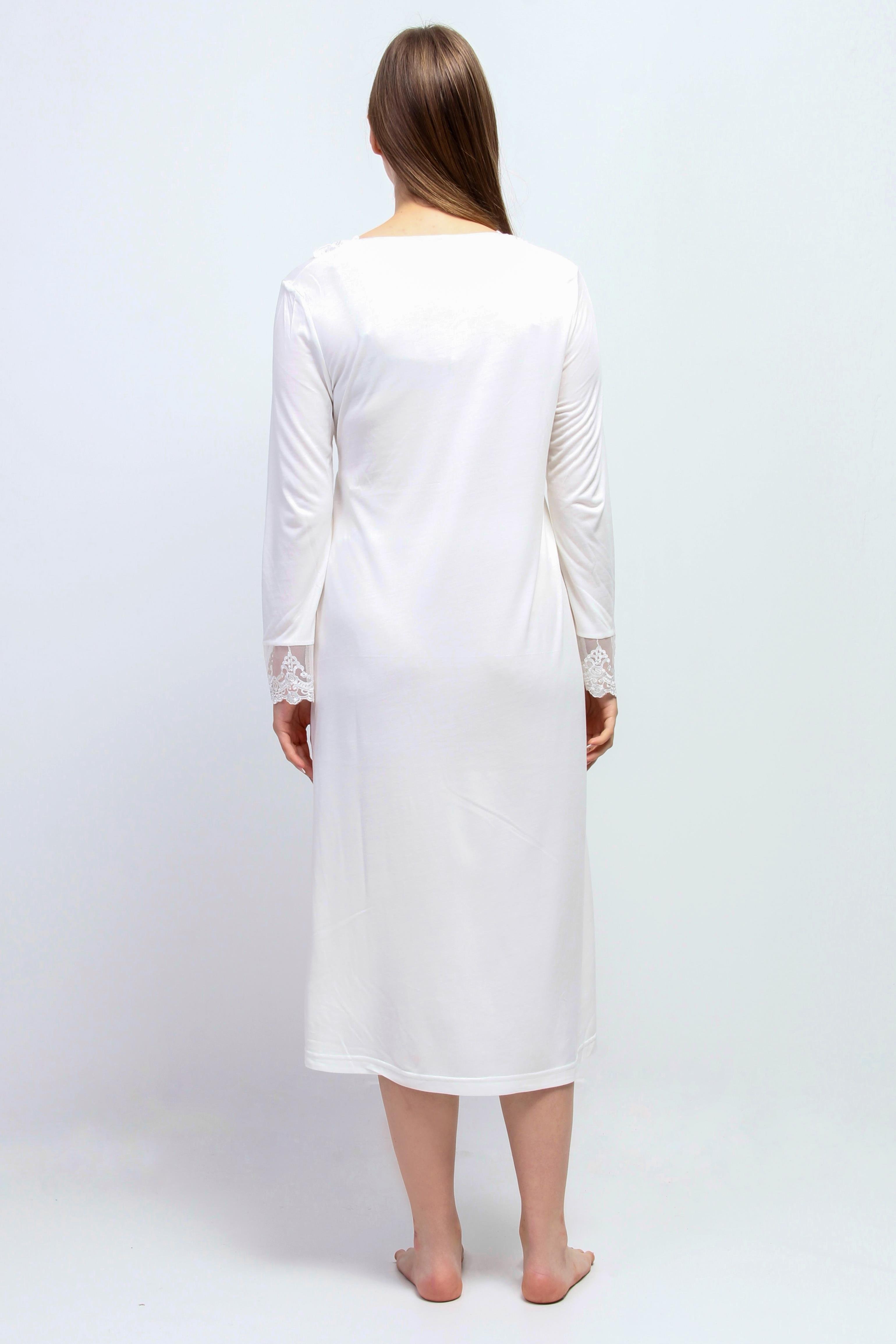 Effortt 28095 Ekru Tesettürlü Sabahlıklı Lohusa Gecelik Takım