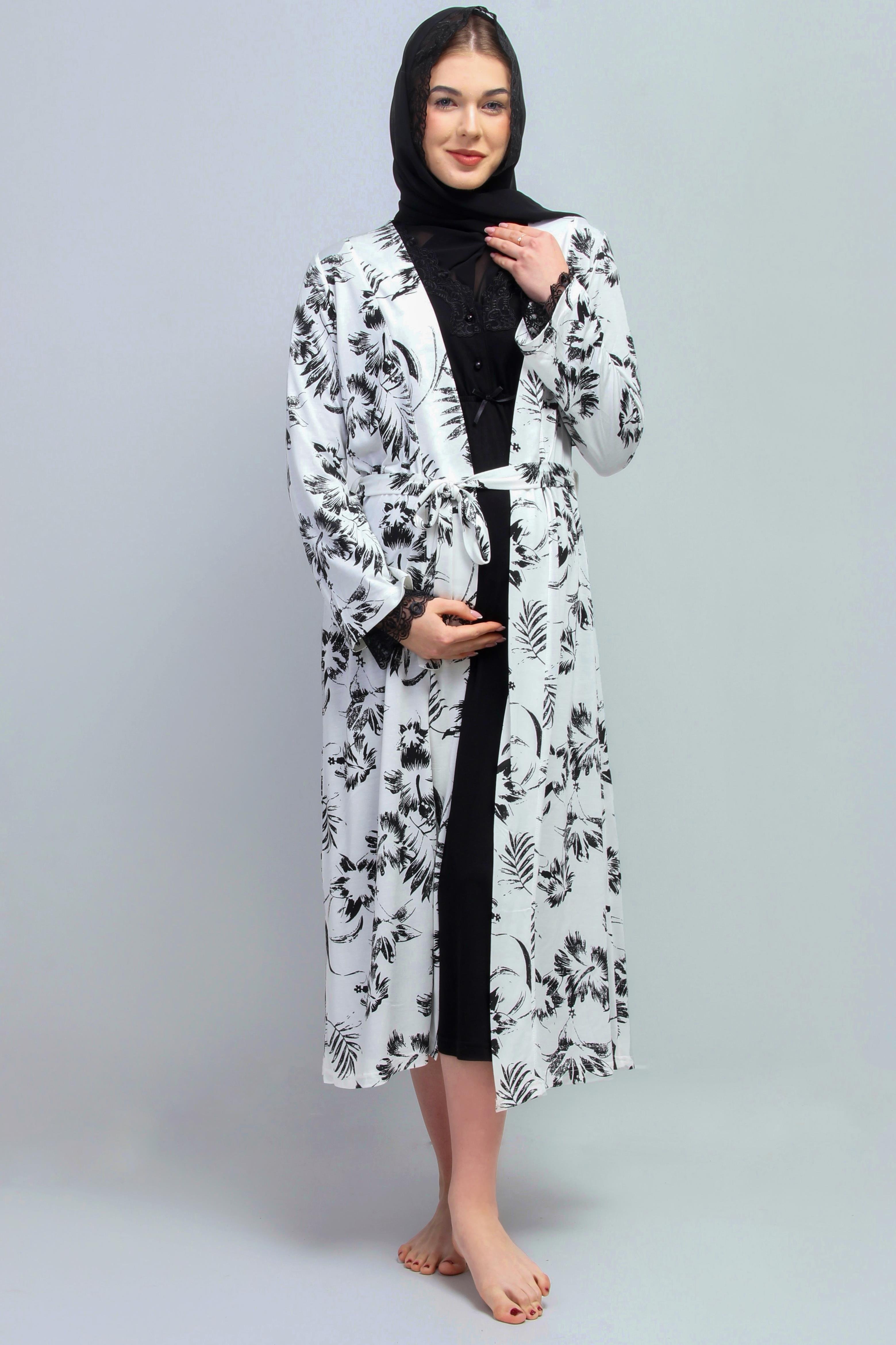 Effortt 28096 Siyah Tesettürlü Hamile Lohusa Set