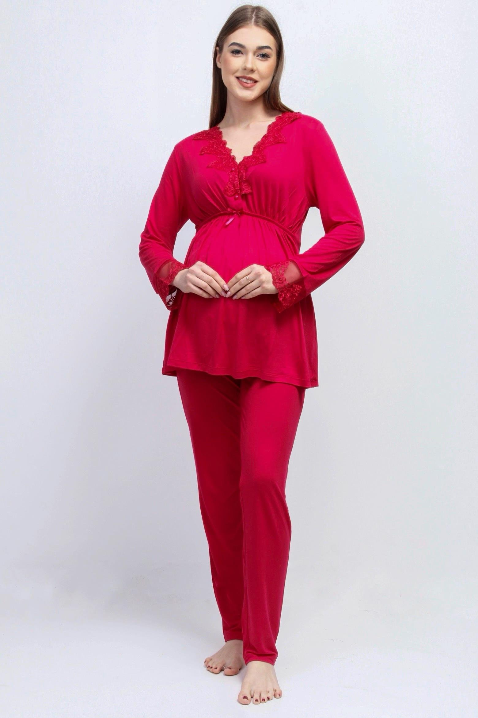 Effortt 28096 Vişne Tesettürlü Hamile Lohusa Set