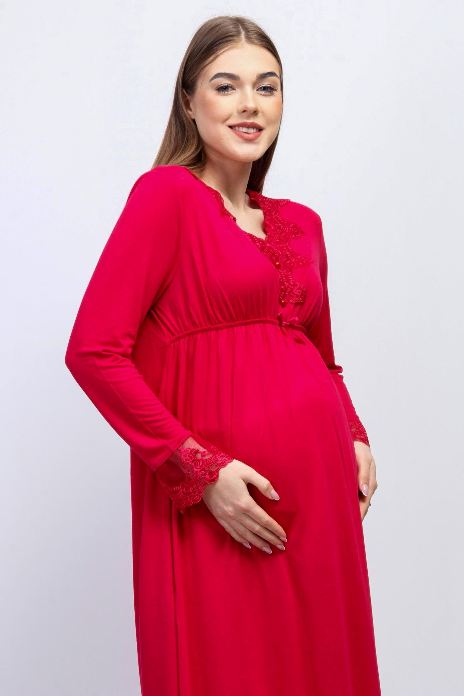Effortt 28096 Vişne Tesettürlü Hamile Lohusa Set