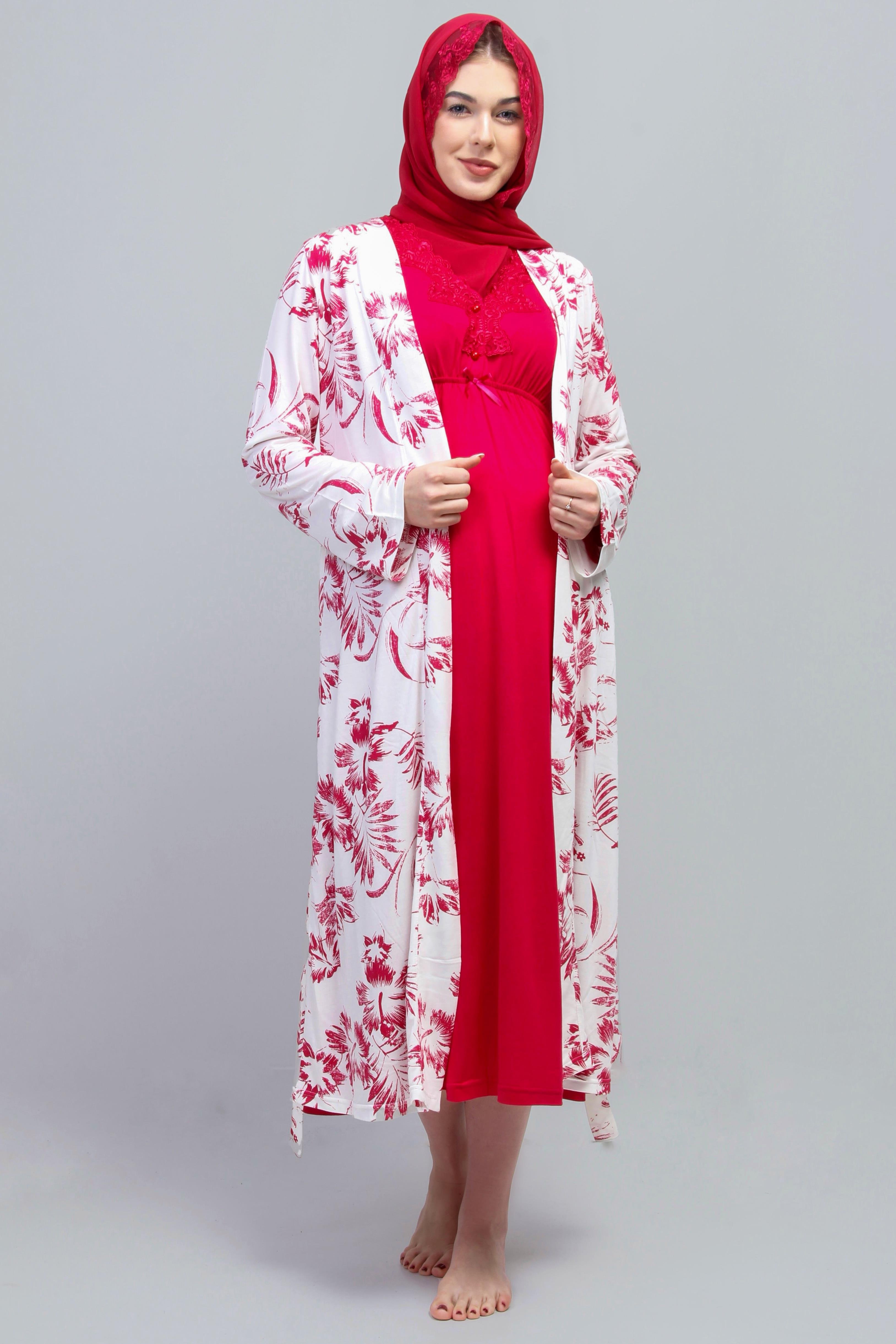 Effortt 28096 Vişne Tesettürlü Hamile Lohusa Set