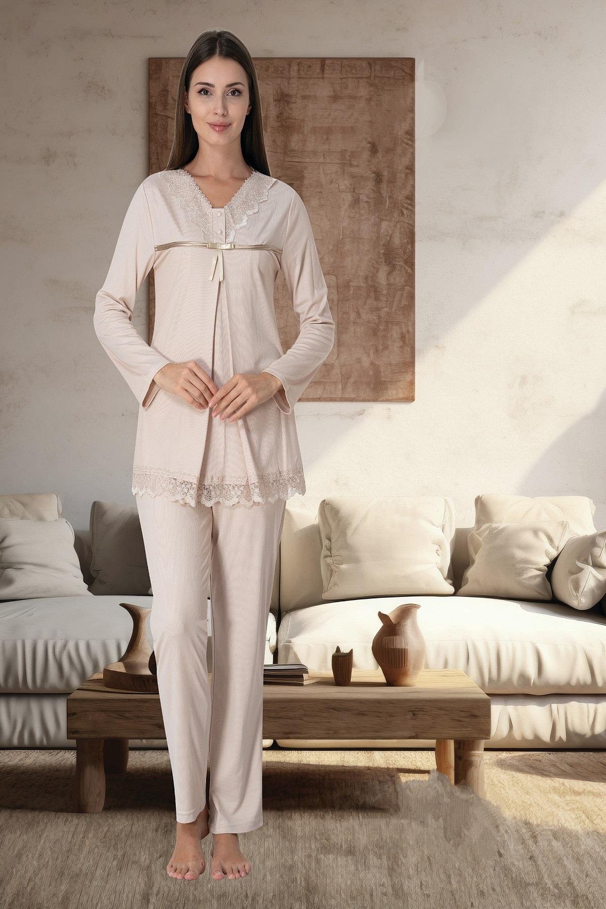 Effortt 4032 Kahverengi Lohusa Pijama Takımı