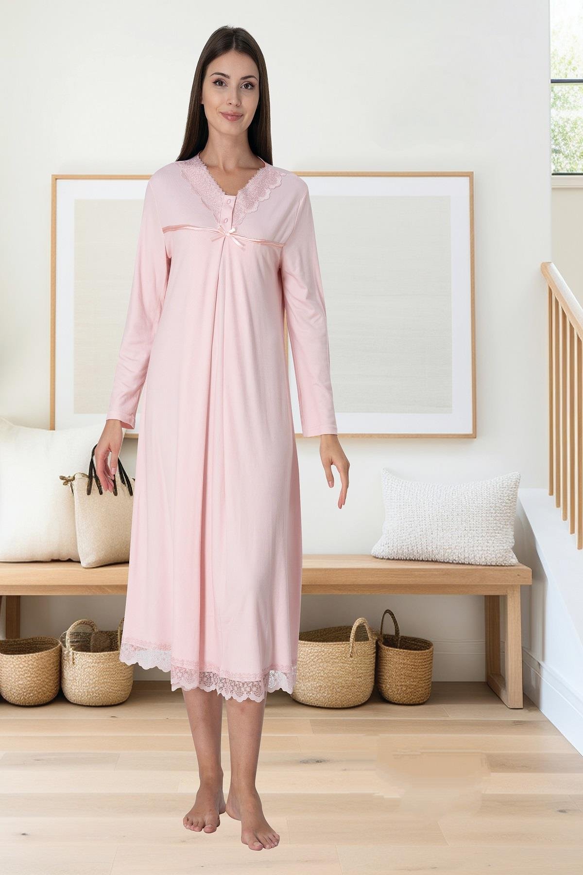 Effortt 4033 Pembe Dantelli Lohusa Gecelik