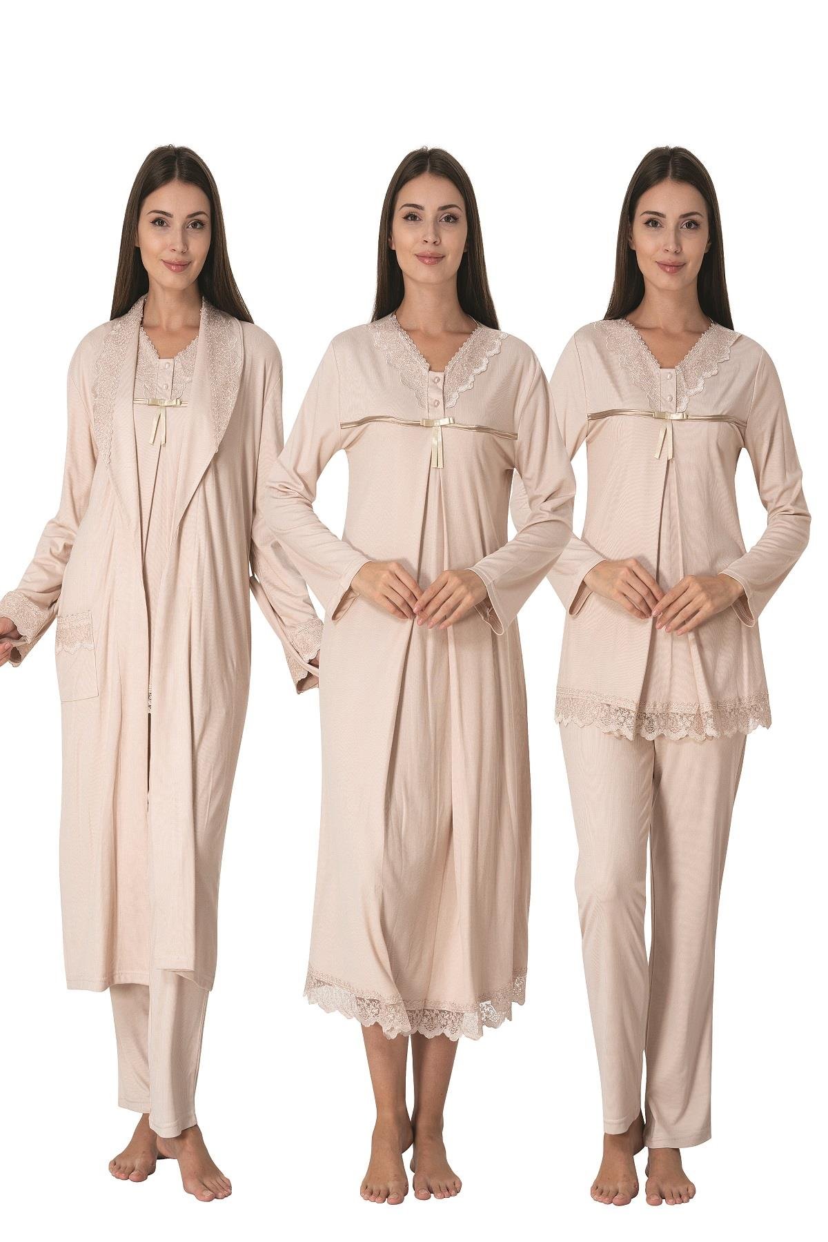 Effortt 4036 Kahverengi Hamile Lohusa Set