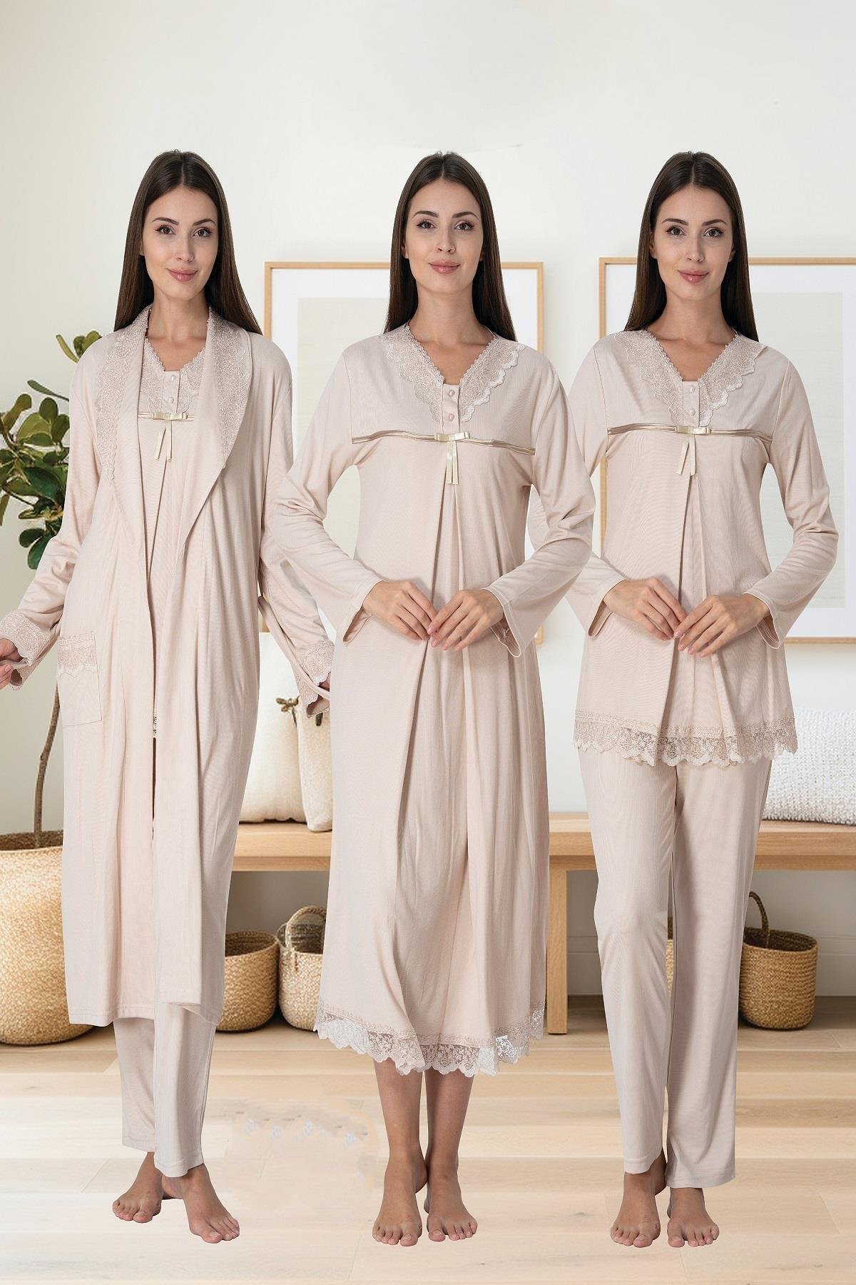 Effortt 4036 Kahverengi Hamile Lohusa Set