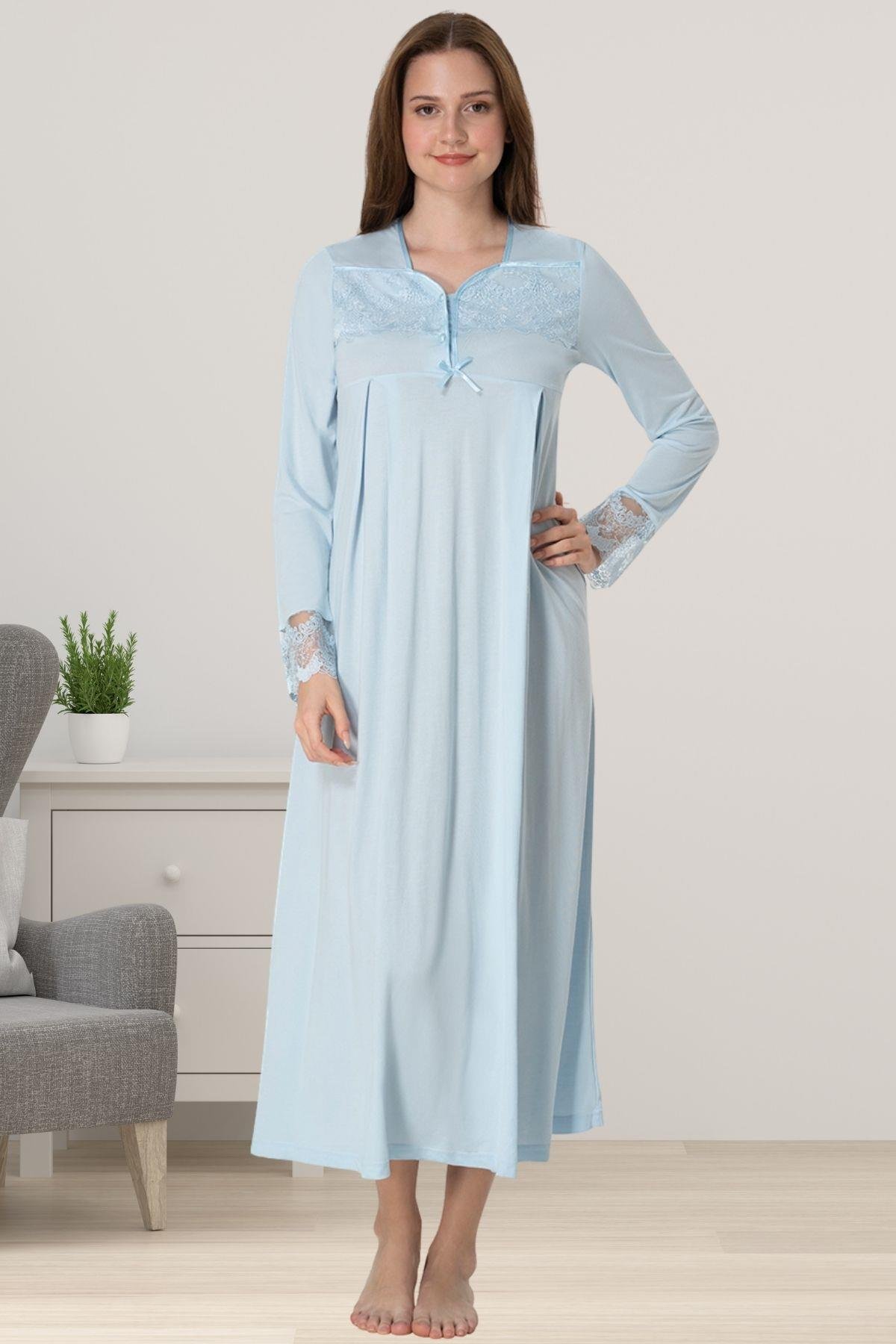 Effortt 4083 Mavi Hamile Lohusa Gecelik