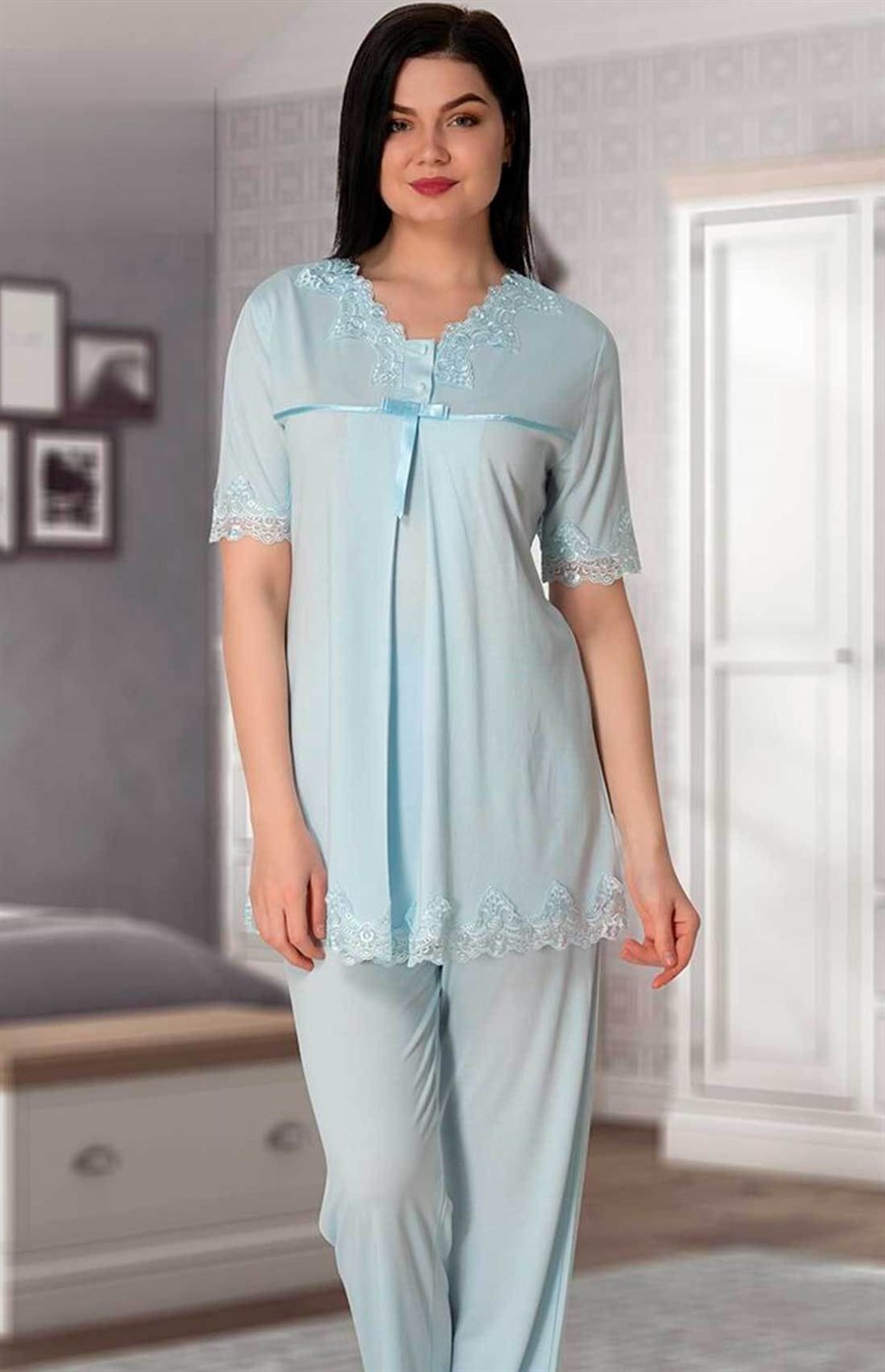 Effortt 5032 Mavi Lohusa Pijama Takımı