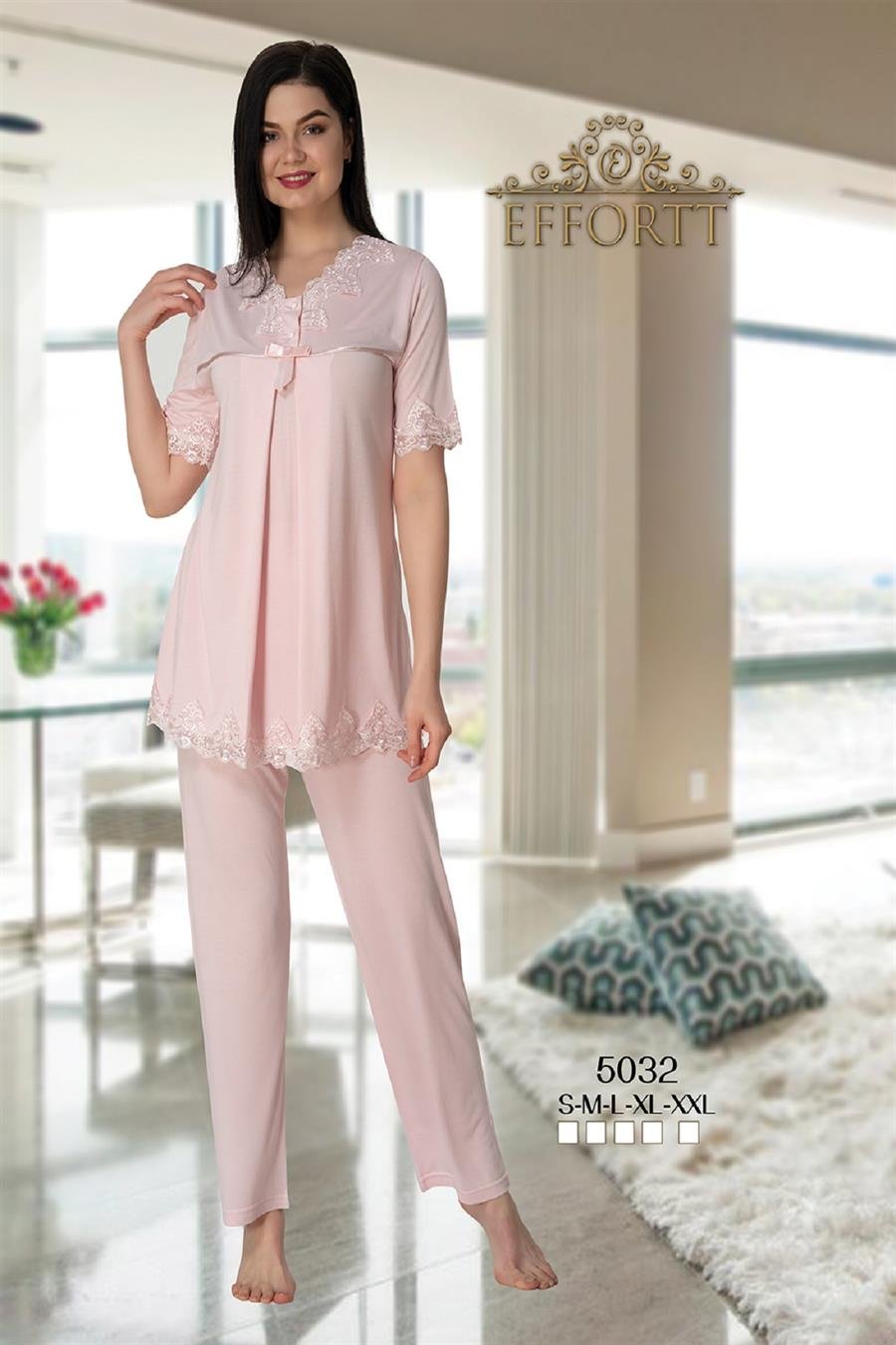 Effortt 5032 Pembe Lohusa Pijama Takımı