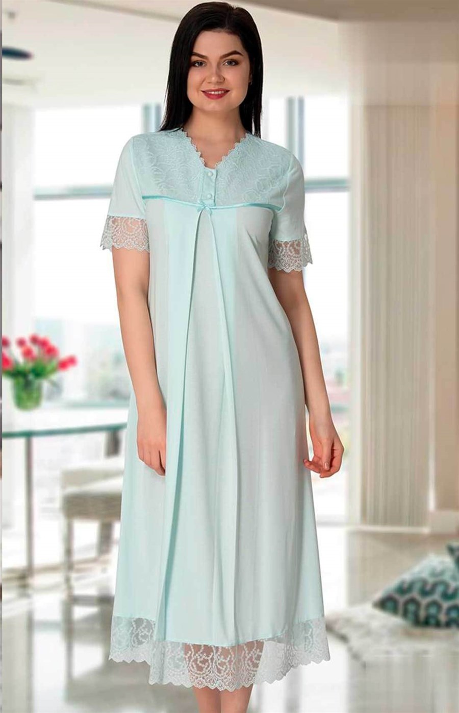 Effortt 5043 Turkuaz Lohusa Gecelik