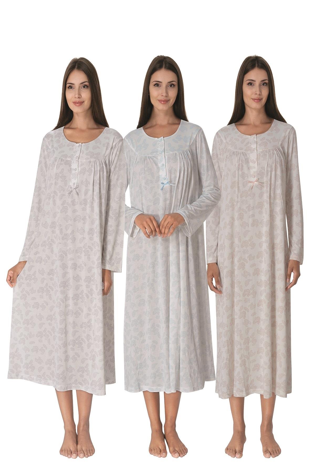 Effortt 5063 Pembe Kadın Desenli Gecelik