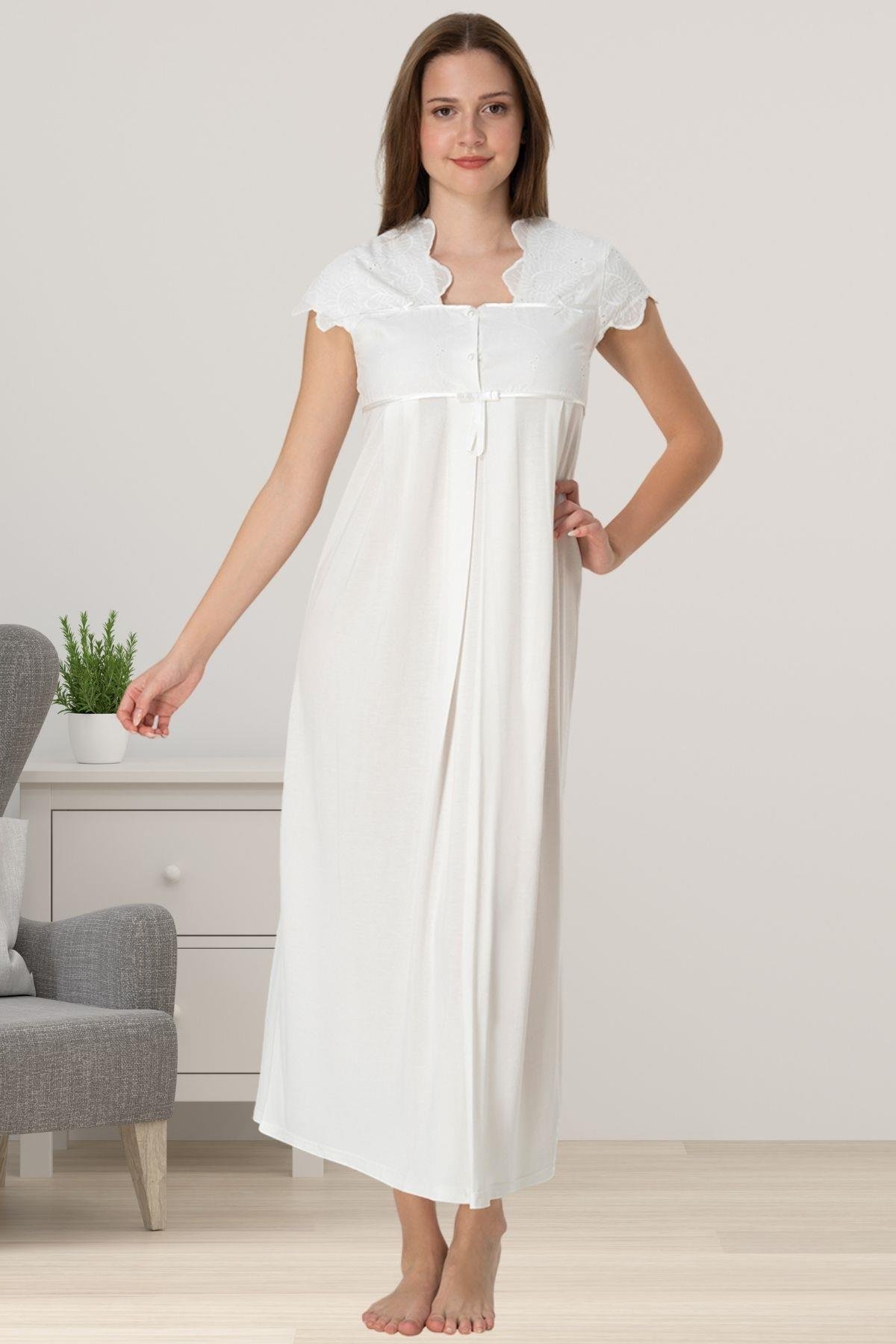 Effortt 5083 Ekru Hamile Lohusa Gecelik