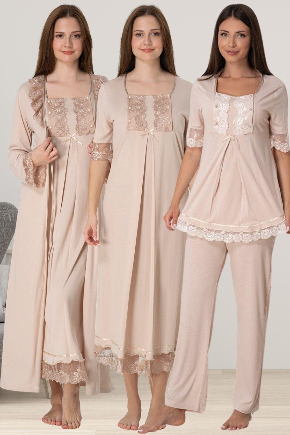 Effortt 6036 Kahverengi Hamile Lohusa Set