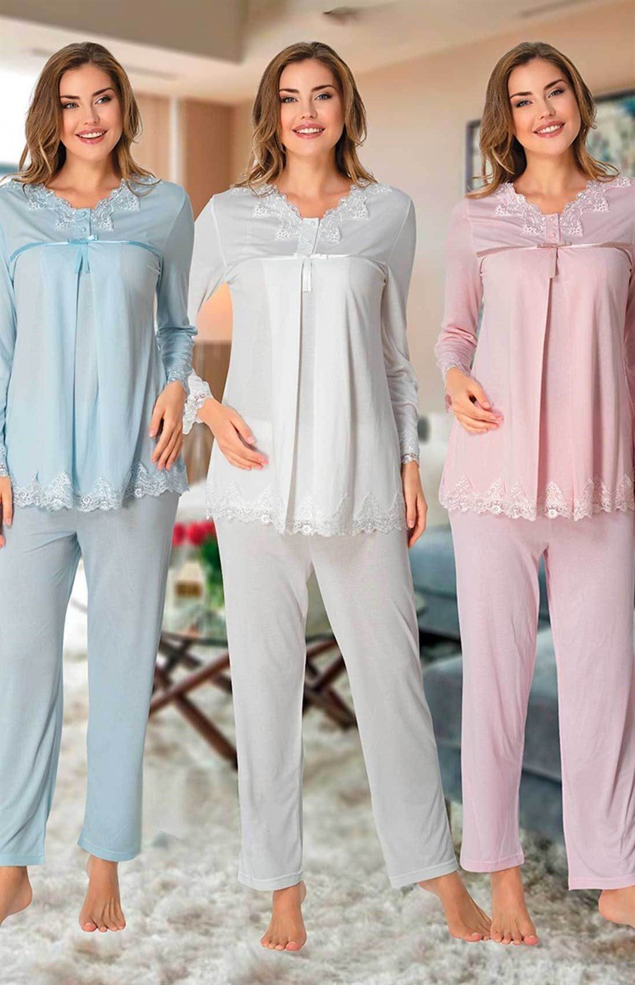 Effortt 7032 Pembe Lohusa Pijama Takımı