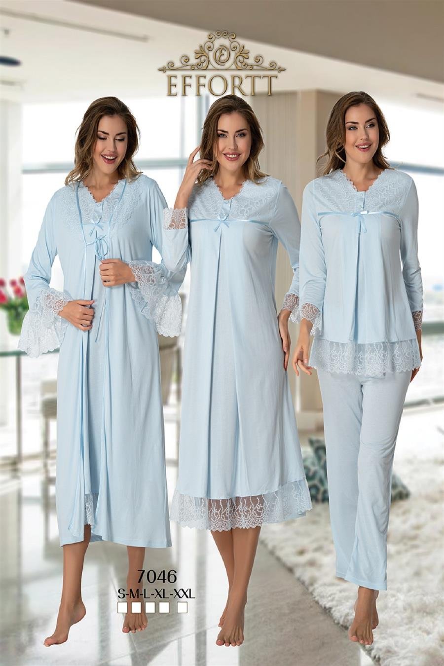 Effortt 7046 Mavi Hamile Lohusa Set