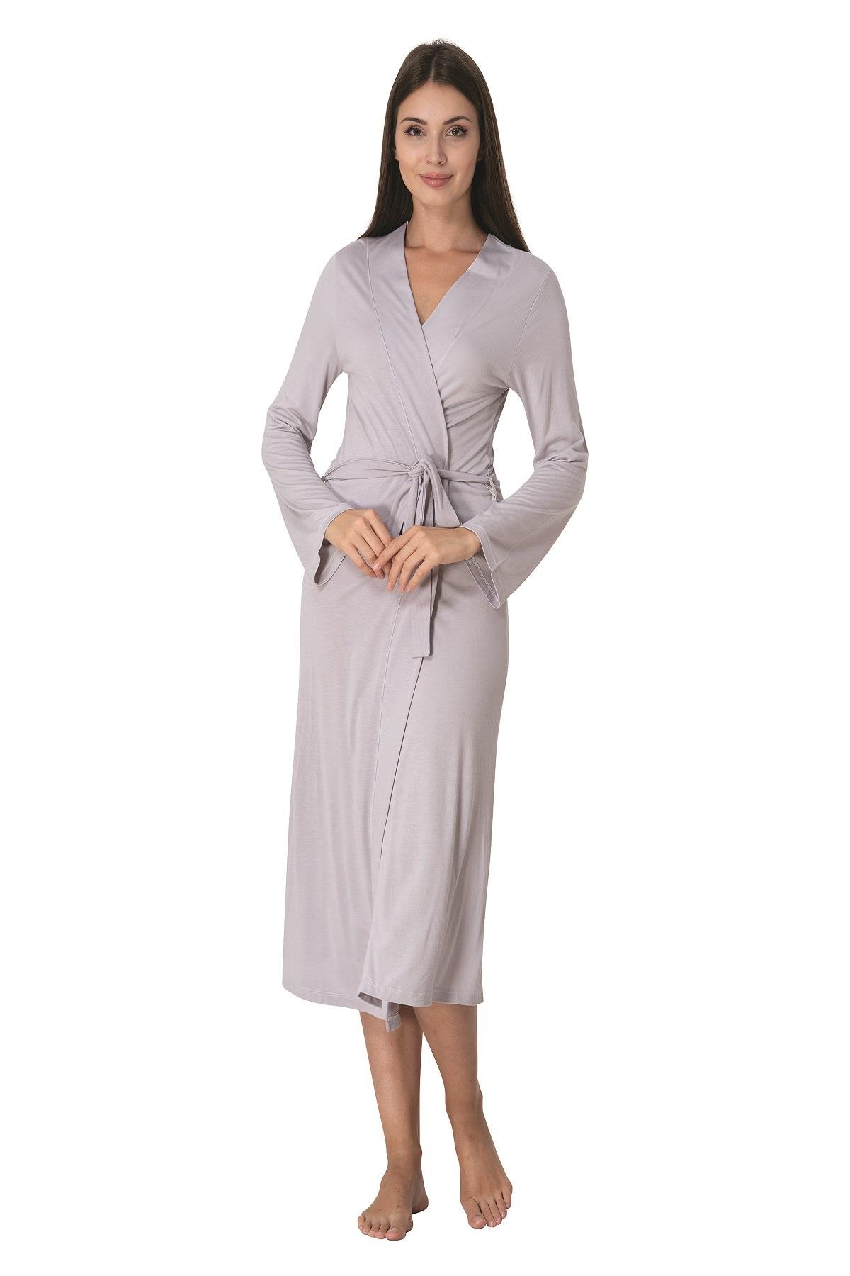 Effortt 8017 Gri Hamile Lohusa Sabahlık