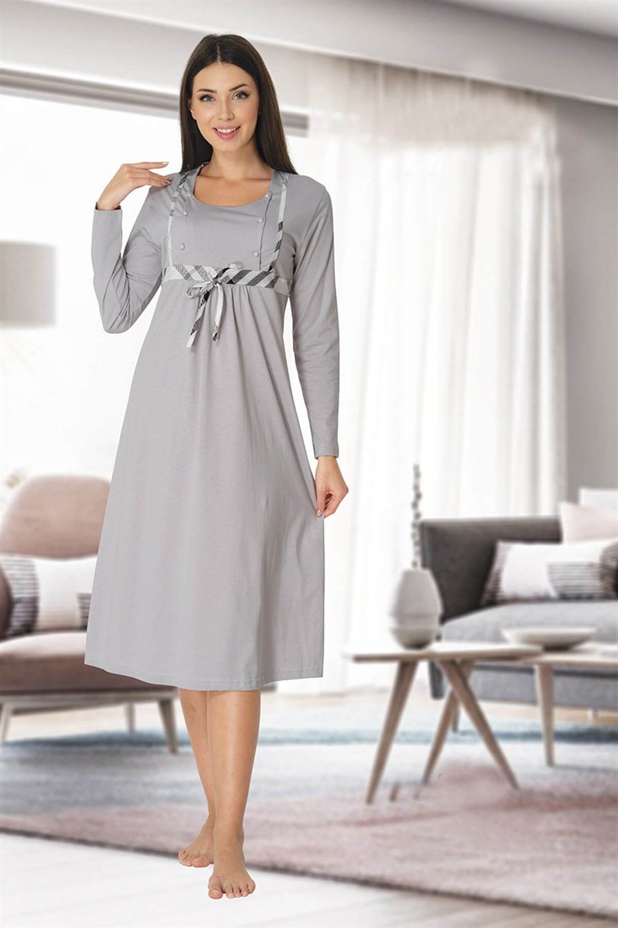 Effortt 8083 Gri Lohusa Gecelik