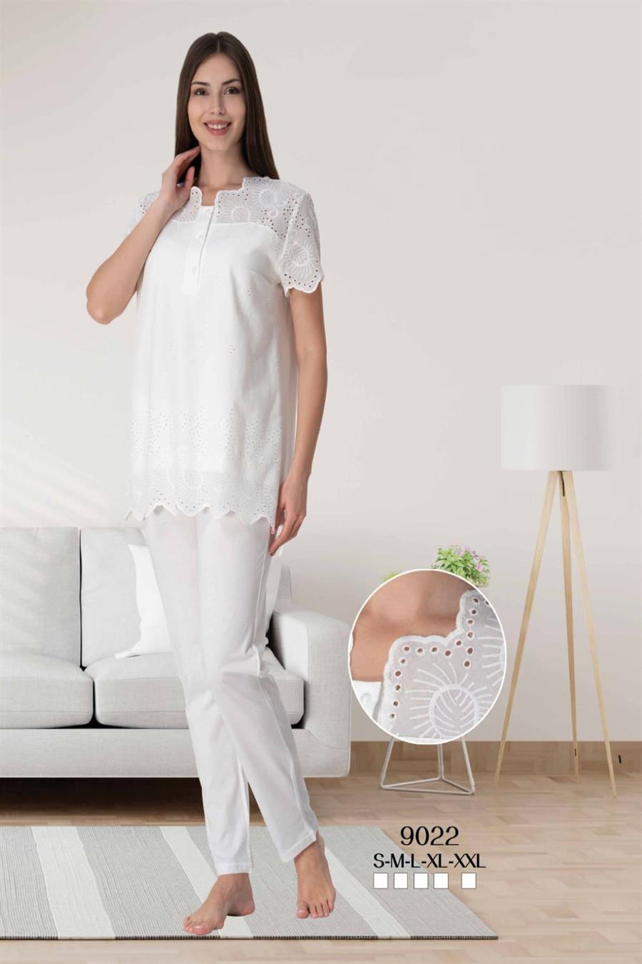 Effortt 9022 Ekru Fistolu Hamile Lohusa Pijama Takımı