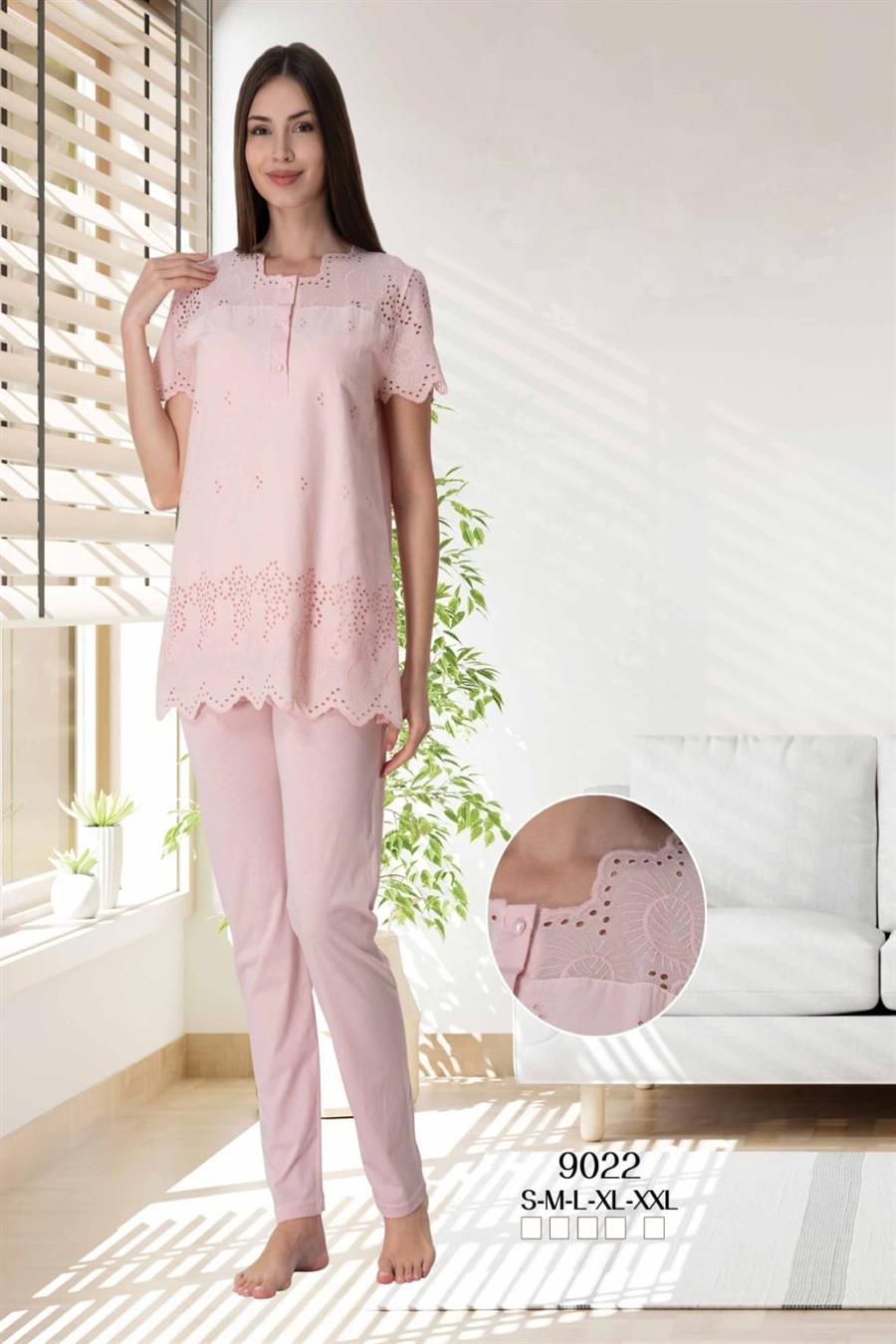 Effortt 9022 Pudra Fistolu Hamile Lohusa Pijama Takımı