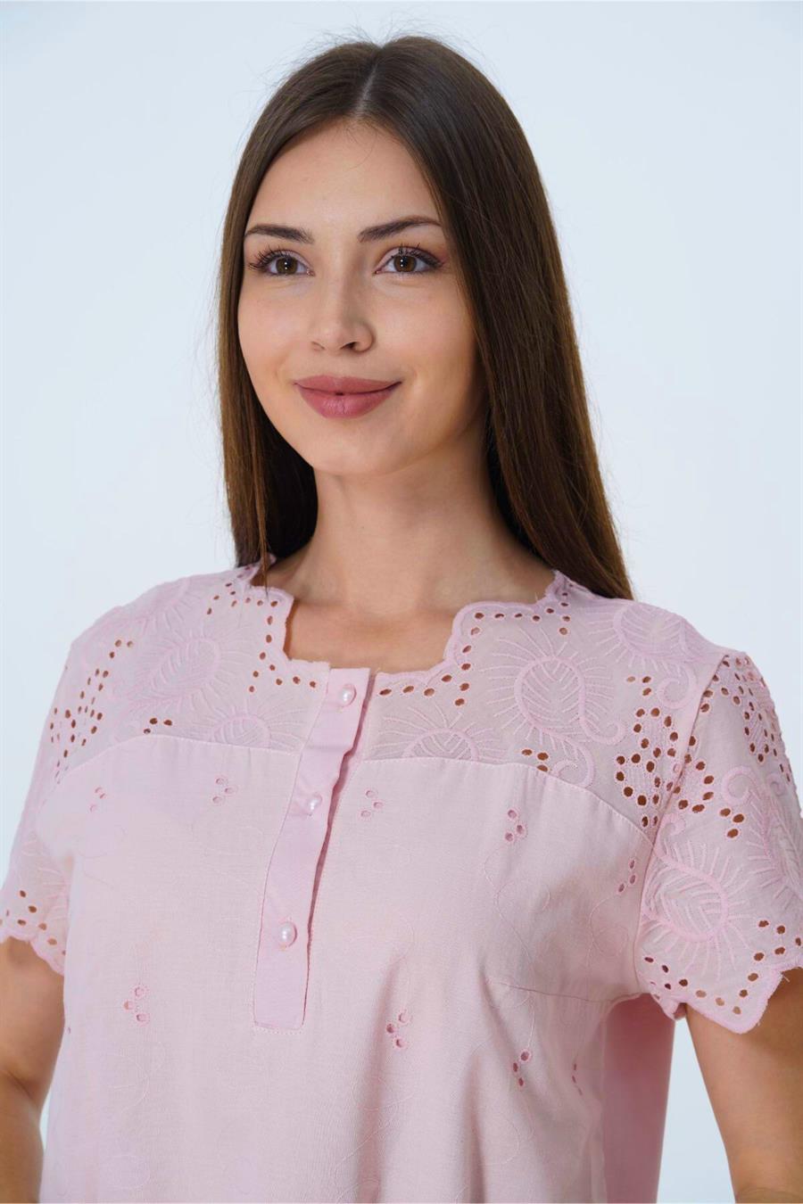 Effortt 9022 Pudra Fistolu Hamile Lohusa Pijama Takımı