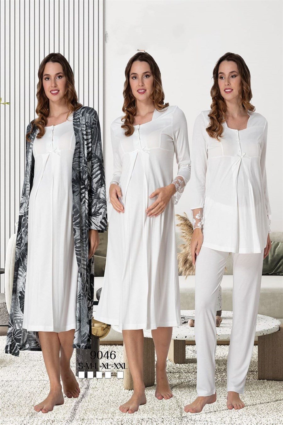 Effortt 9046 Ekru Hamile Lohusa Set