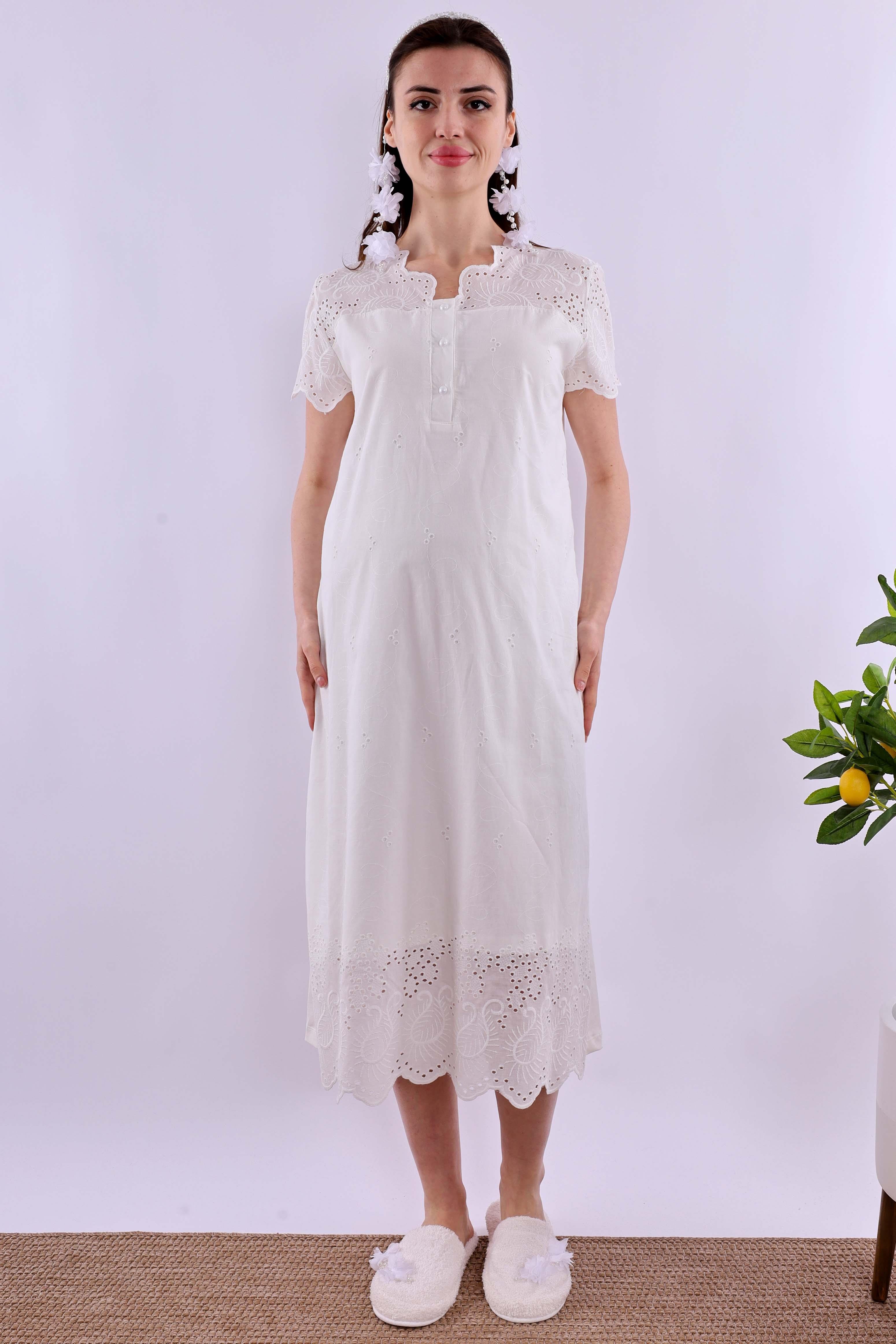 Effortt Ekru Fistolu Hamile Lohusa Gecelik BYL290232