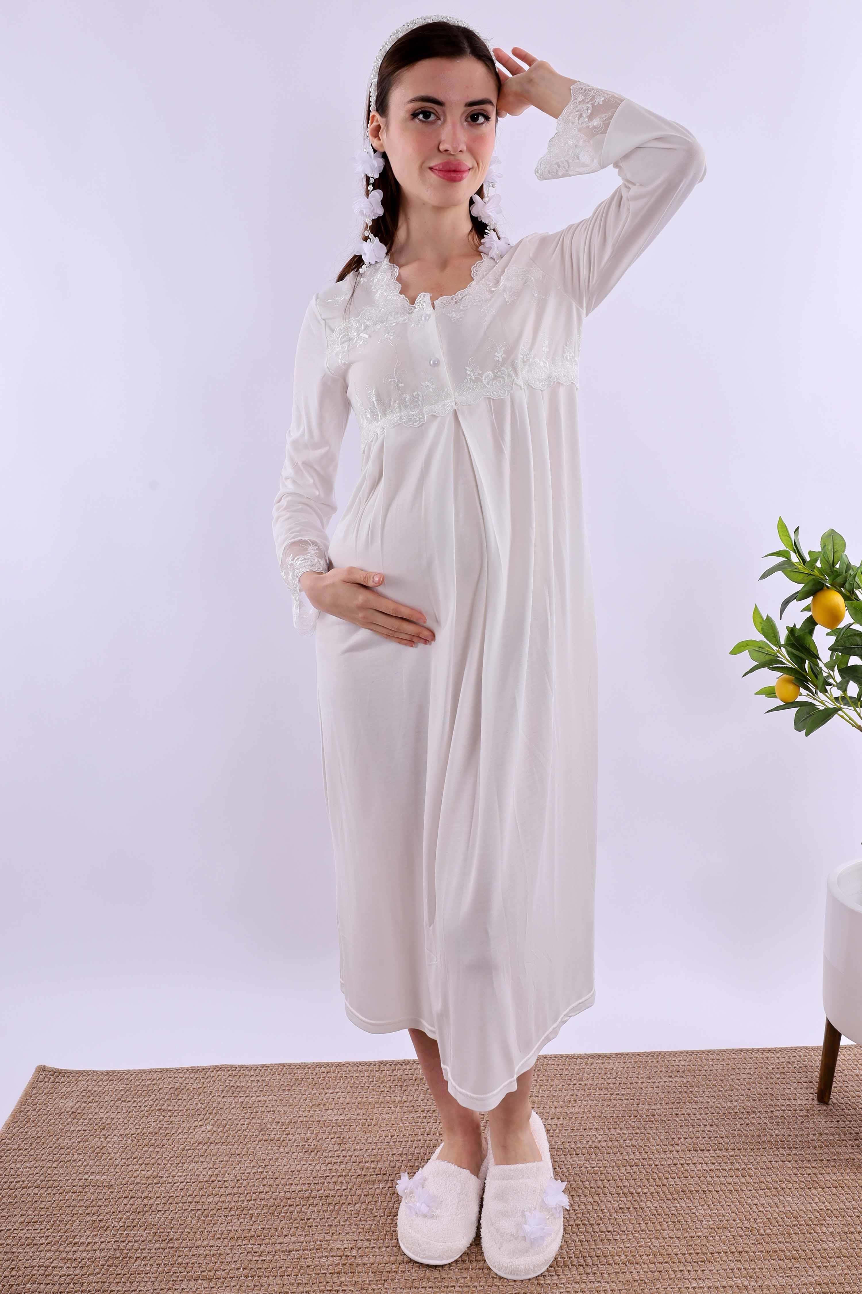 Effortt Ekru Hamile Lohusa Gecelik BYL224042