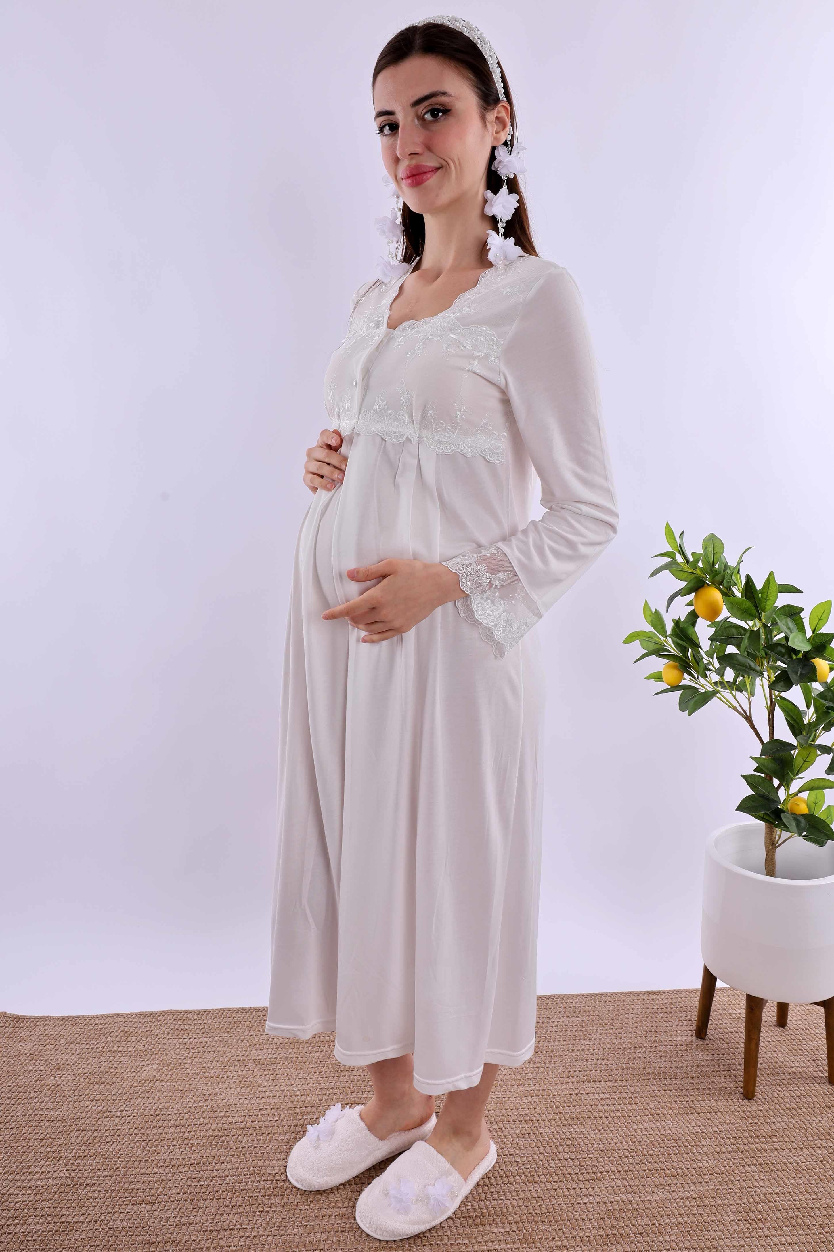 Effortt Ekru Hamile Lohusa Gecelik BYL224042